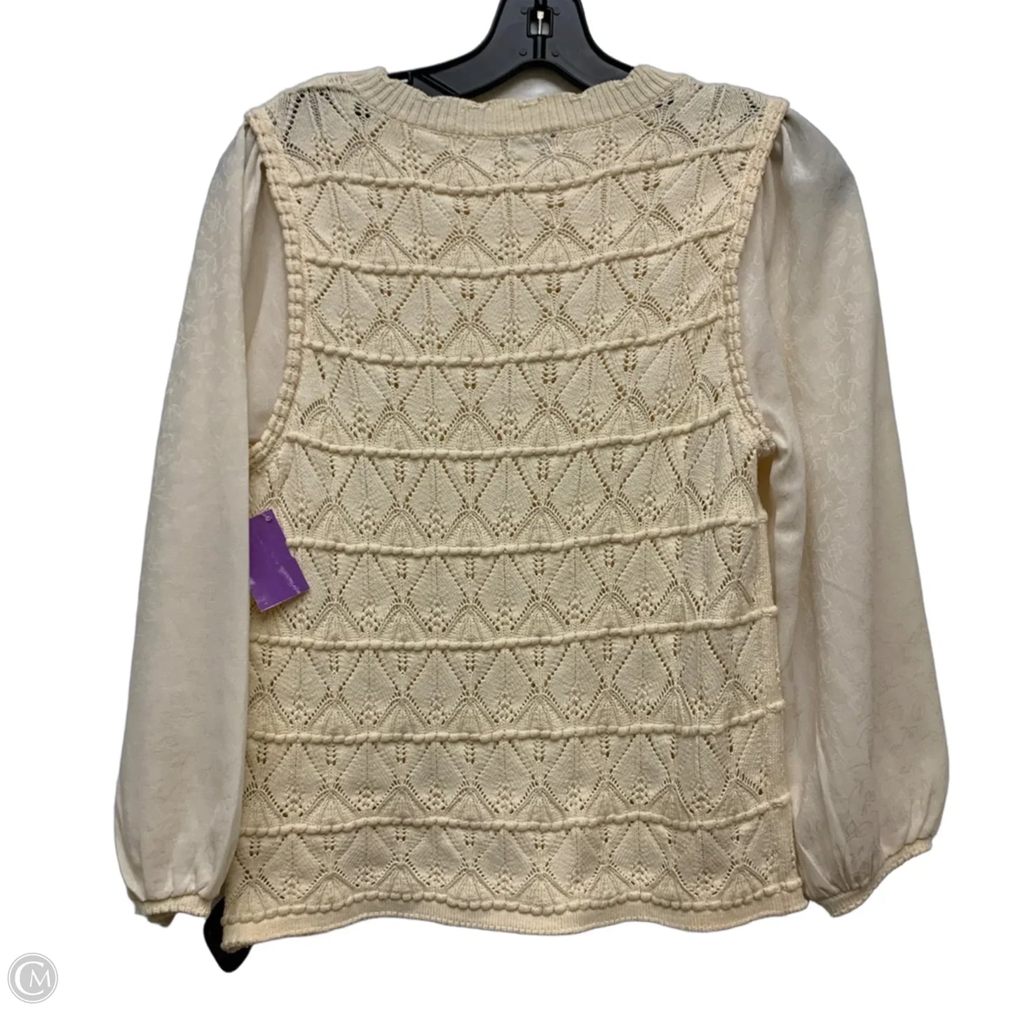 Top Long Sleeve By Current Air In Cream, Size: Xs
