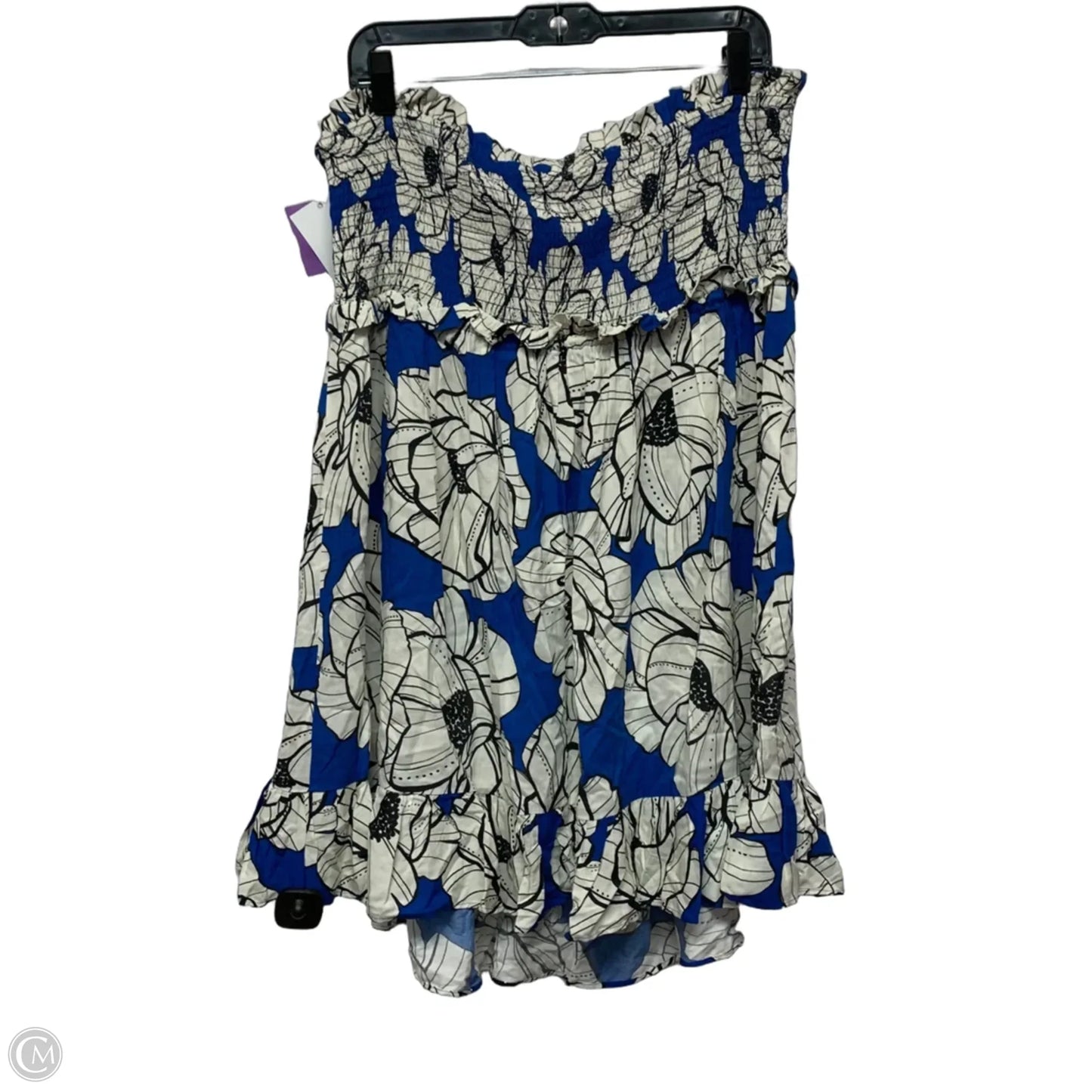Dress Designer By Farm Rio In Blue & Cream, Size: Xl