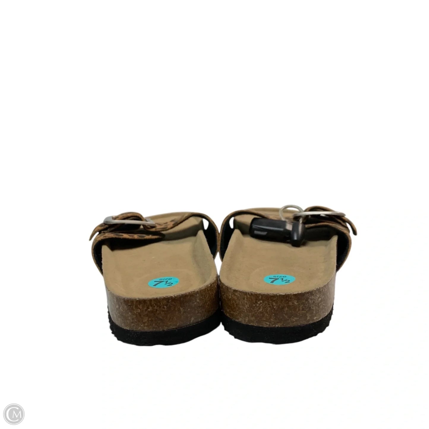 Sandals Flats In Animal Print, Size: 7.5