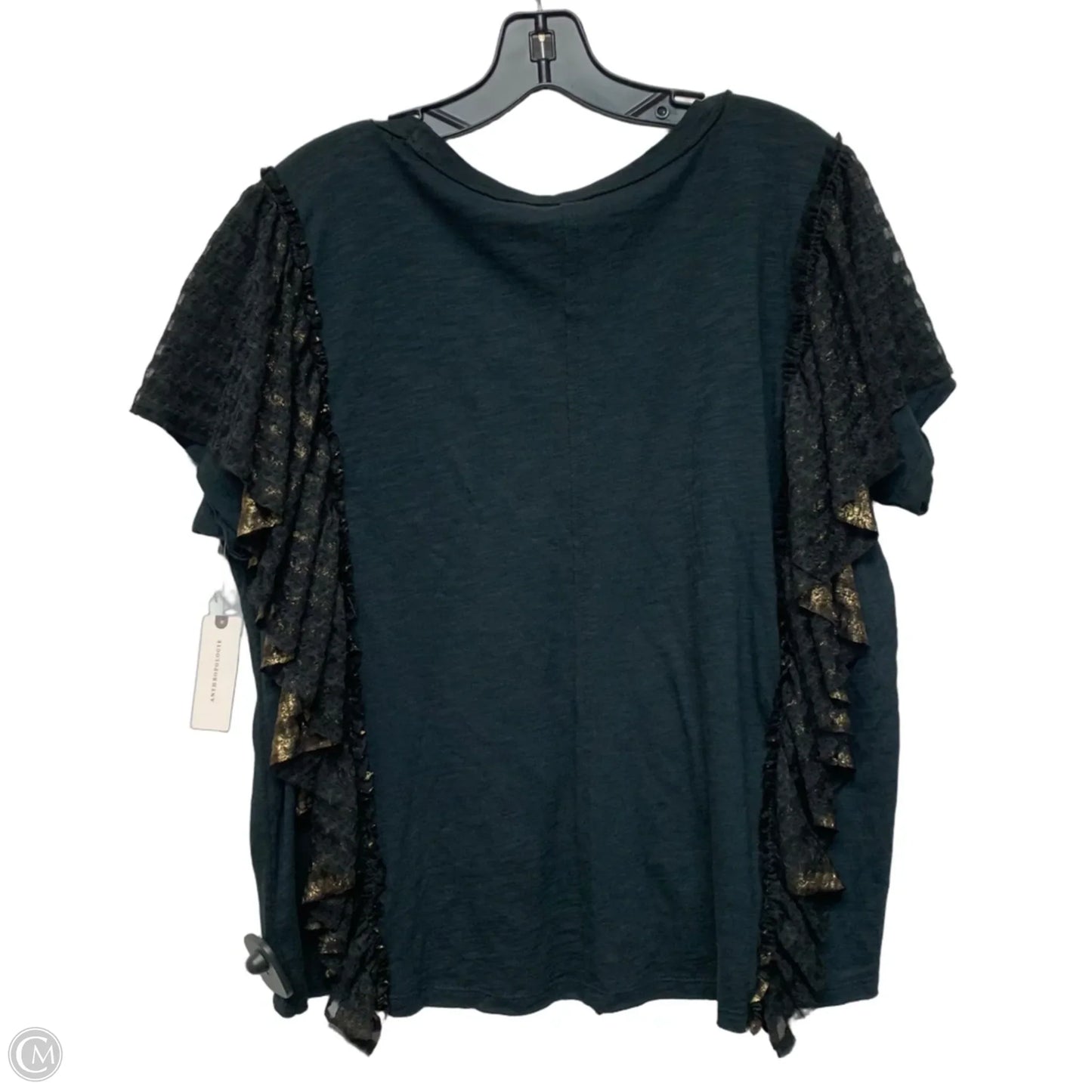 Top Short Sleeve By Pilcro In Black & Gold, Size: S