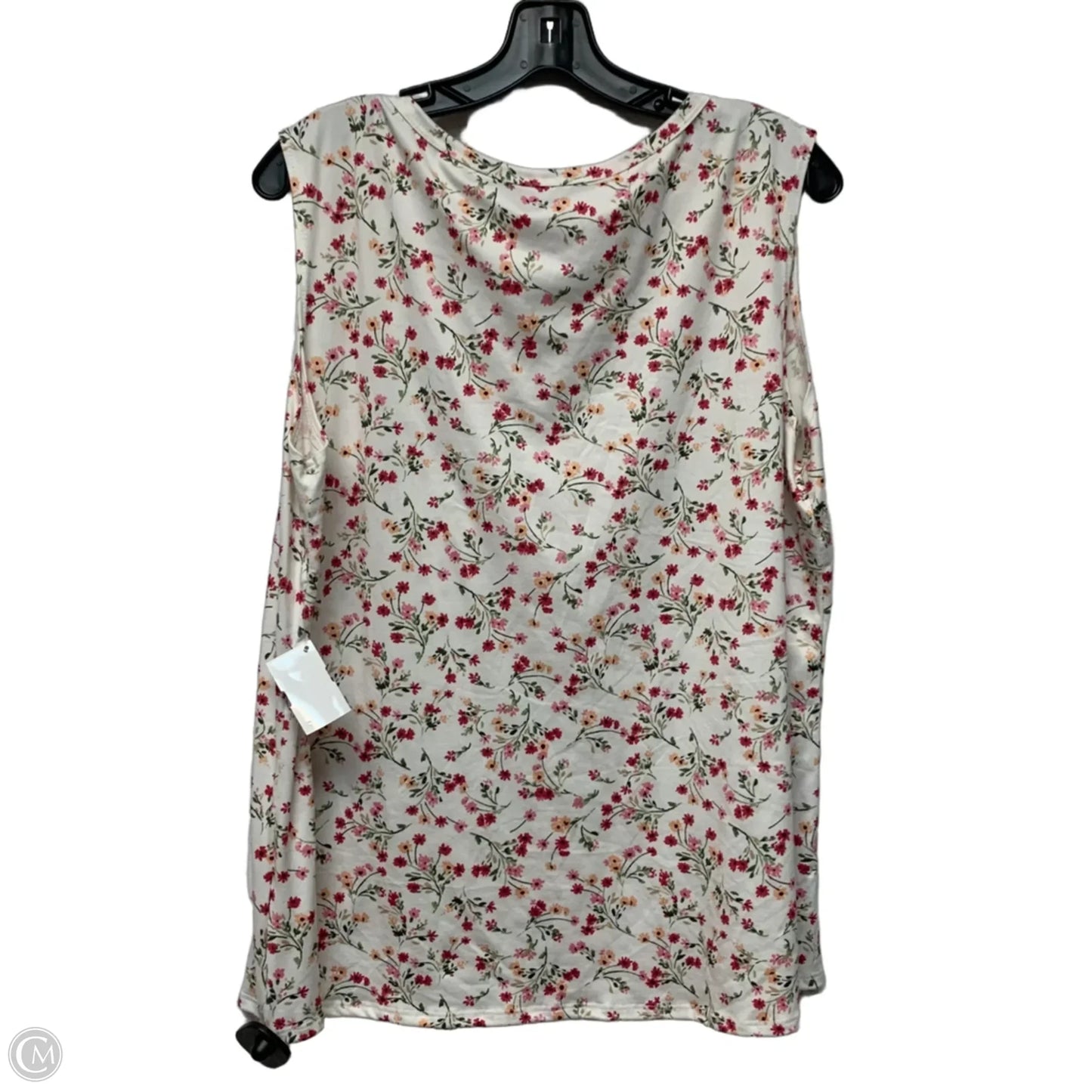 Top Sleeveless By Chris And Carol In Pink & White, Size: 1x
