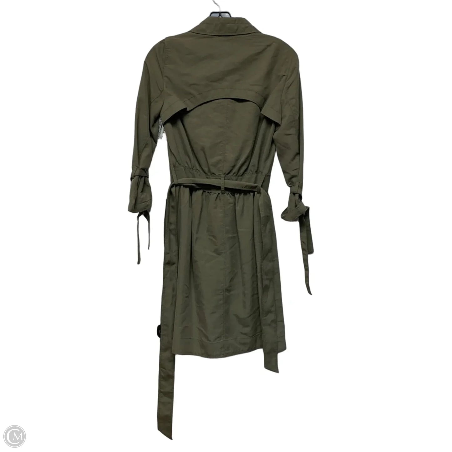 Coat Trench Coat By Banana Republic In Green, Size: Xs