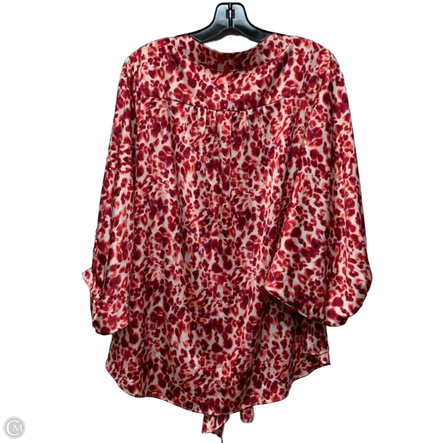 Top 3/4 Sleeve By Chicos In Pink & White, Size: L
