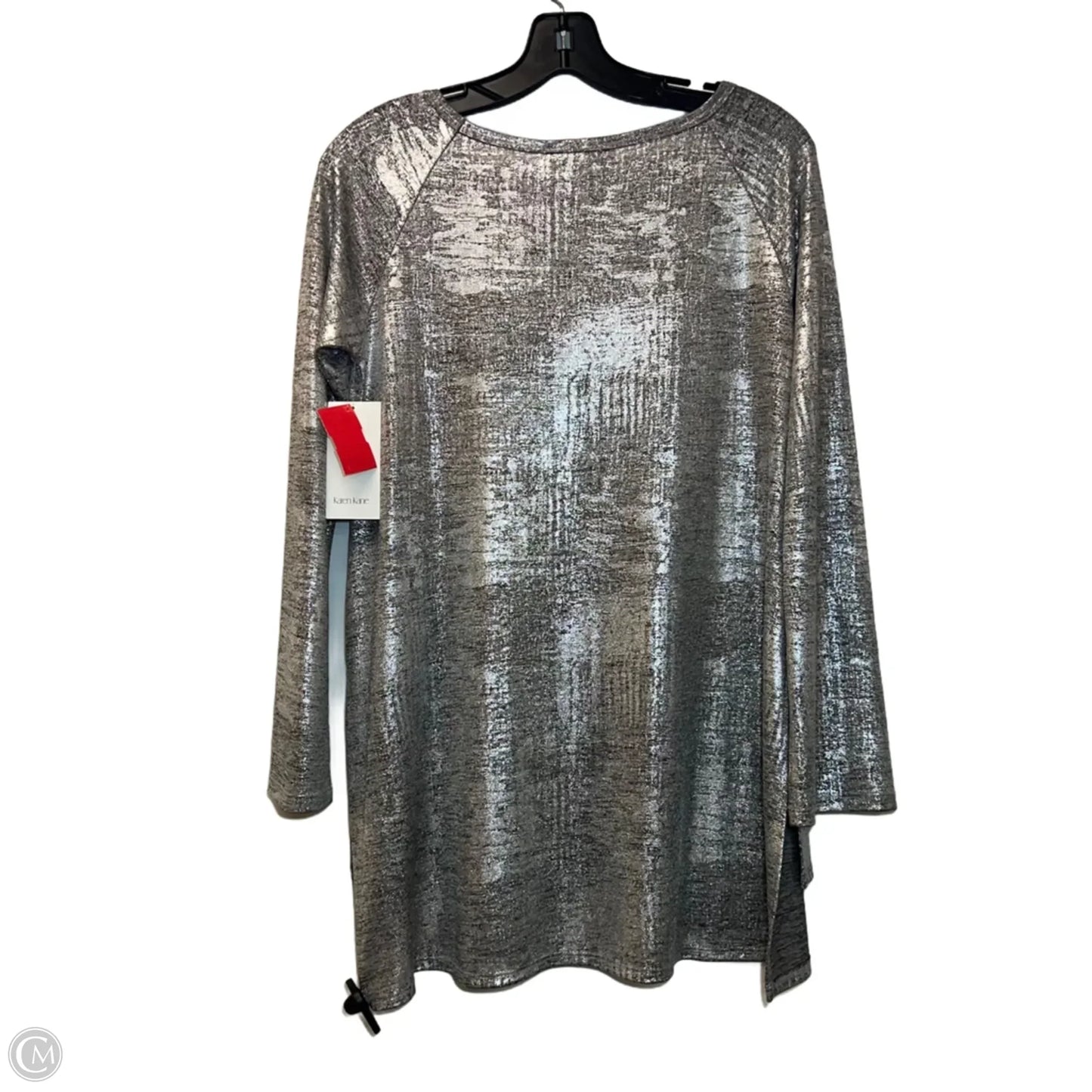 Top Long Sleeve By Karen Kane In Silver, Size: S