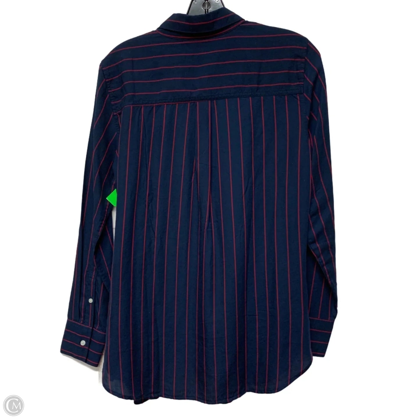 Top Long Sleeve By Banana Republic In Blue & Red, Size: Xs