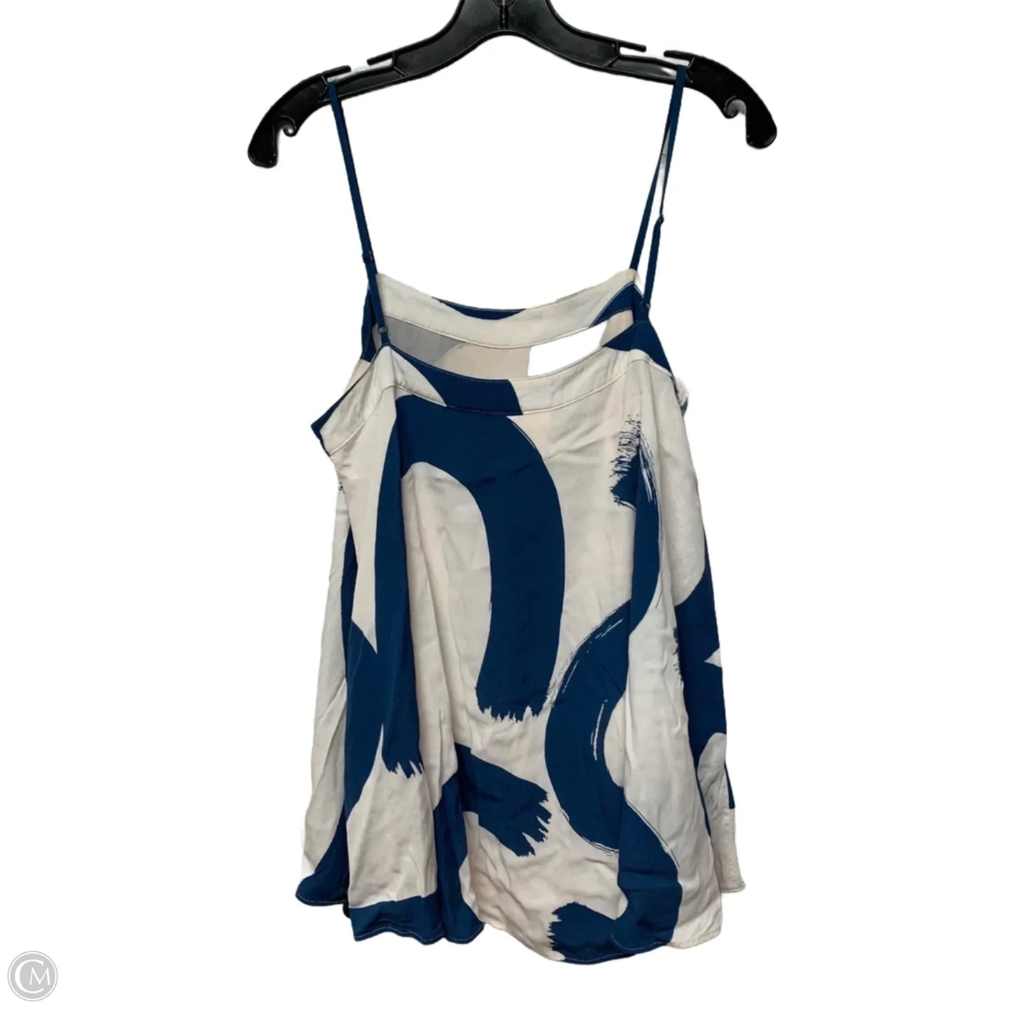 Blouse Sleeveless By Maeve In Blue & Cream, Size: M