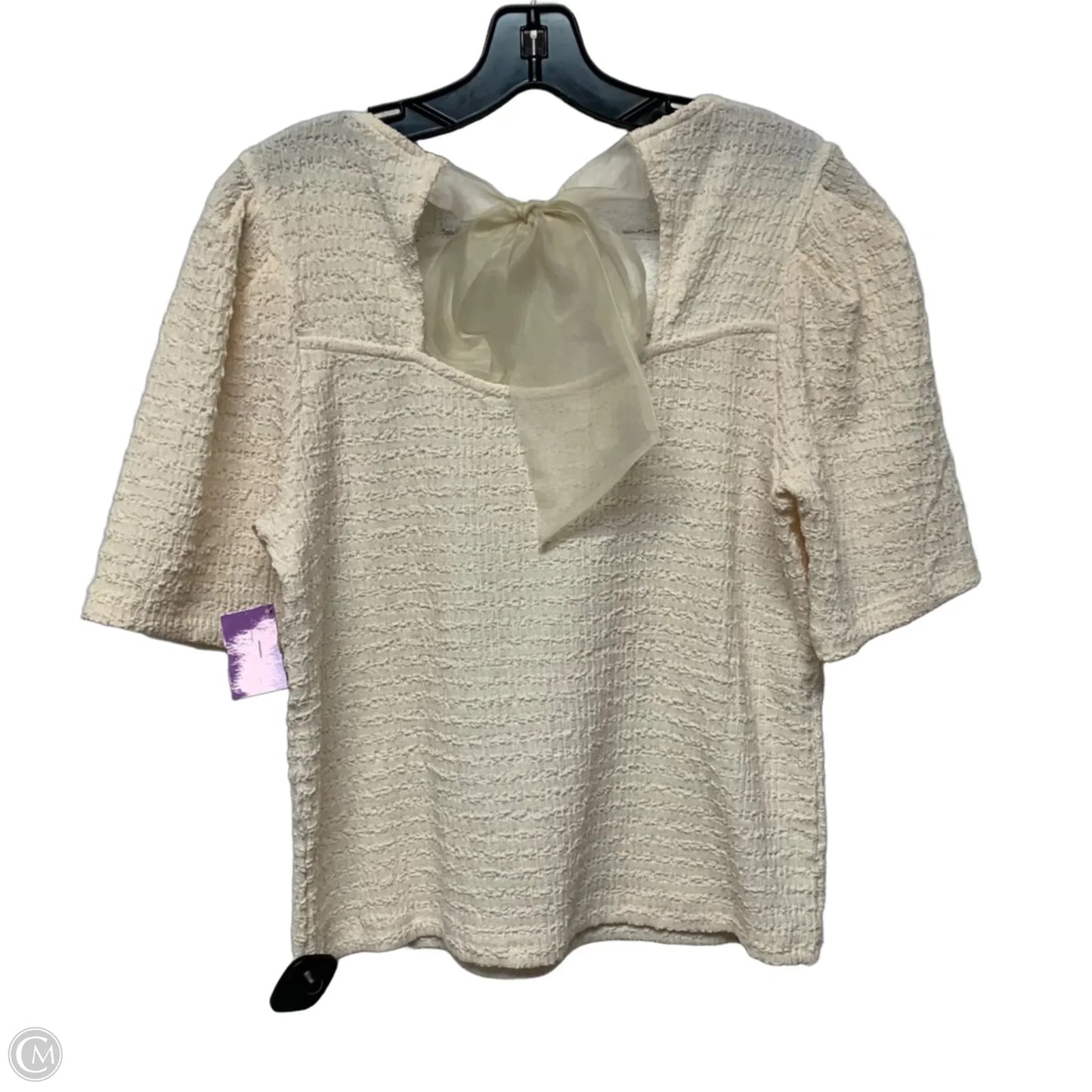 Top Short Sleeve By Davi & Dani In Cream, Size: S