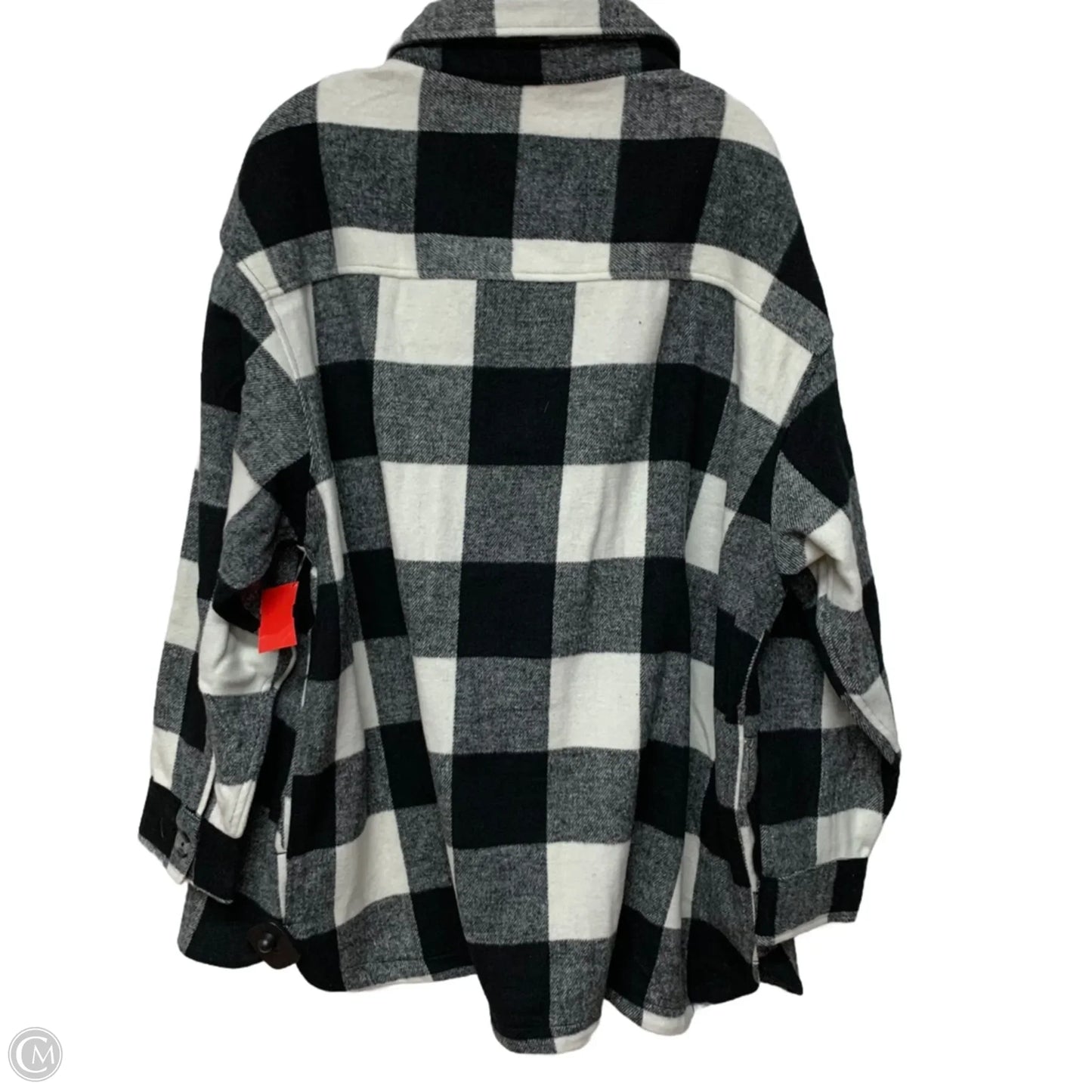 Jacket Shirt By Serra In Black & White, Size: Xl