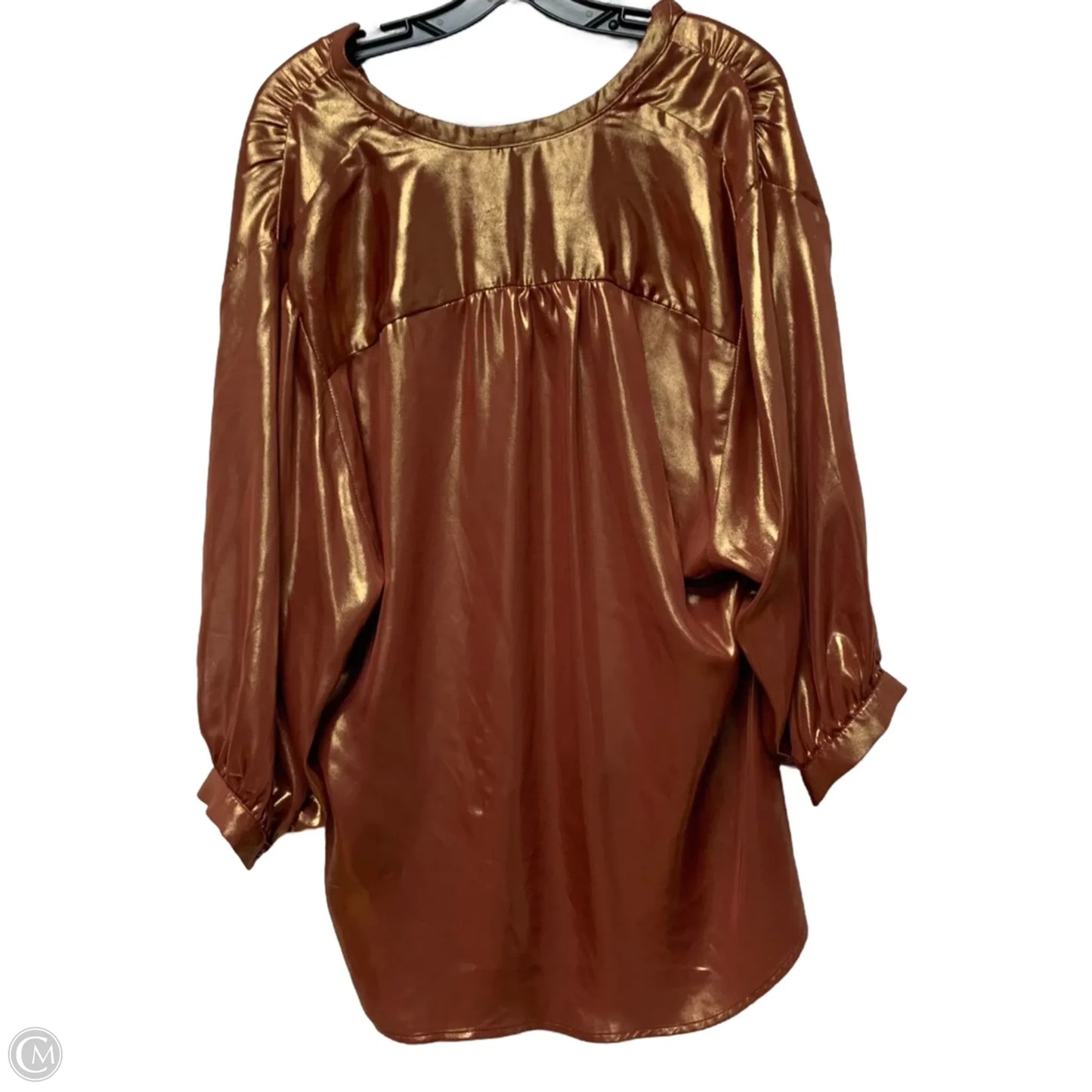 Top Long Sleeve By Anthropologie In Orange, Size: L