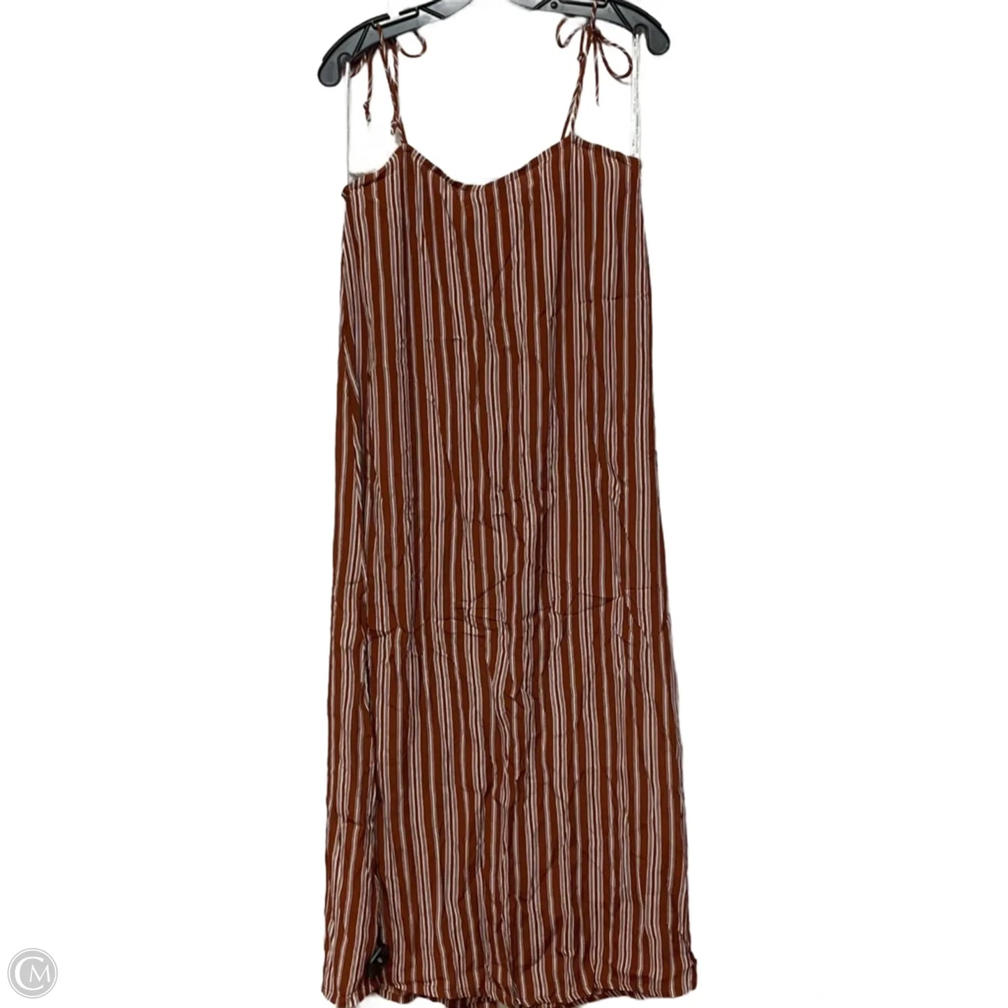 Dress Casual Maxi By Faithfull The Brand In Orange & White, Size: L