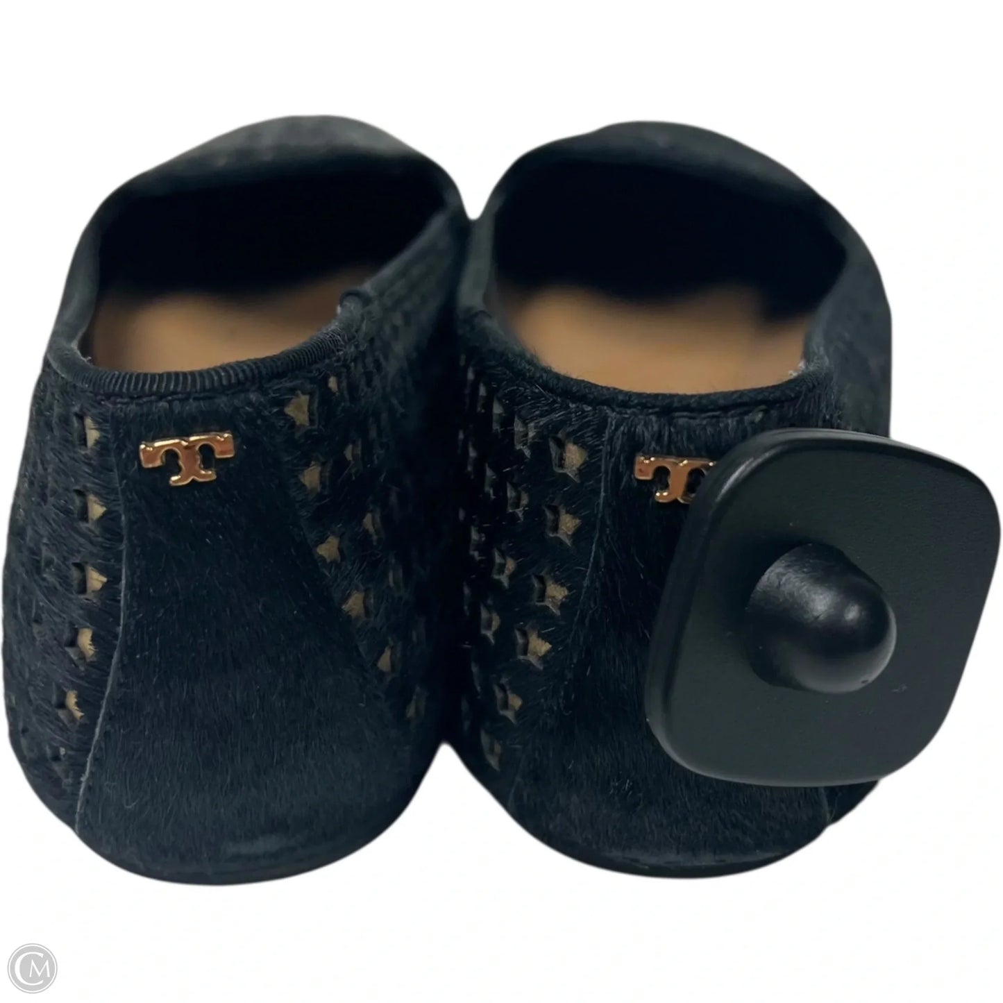 Shoes Designer By Tory Burch In Black & Gold, Size: 9