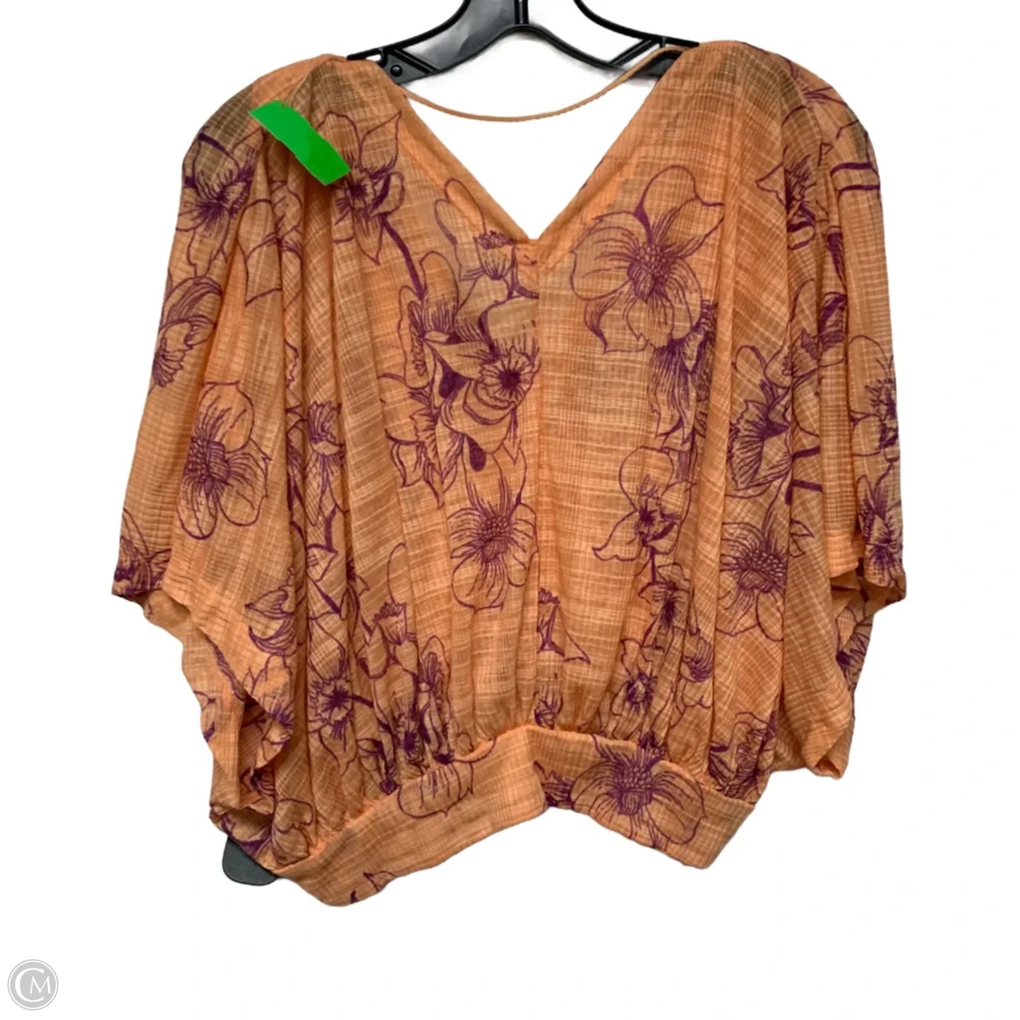 Top Short Sleeve By Free People In Orange & Purple, Size: S