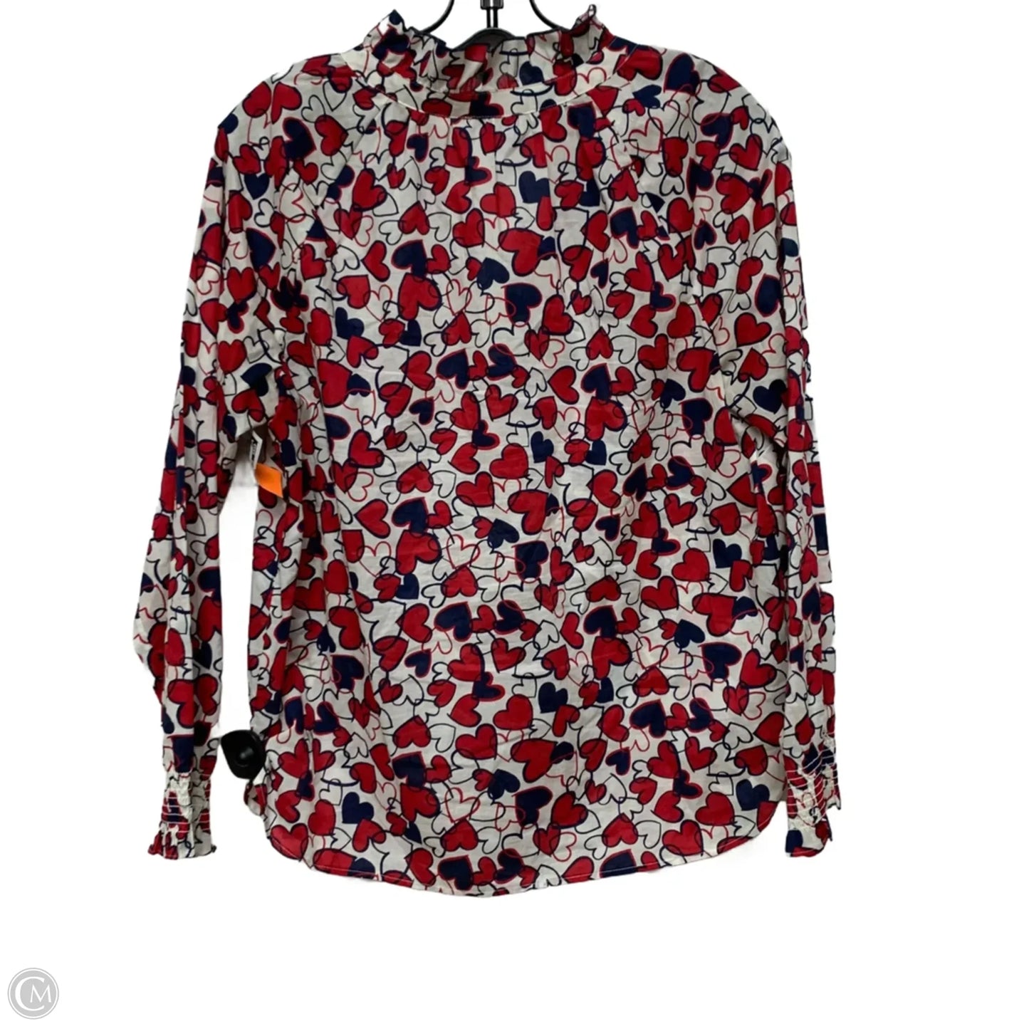 Top Long Sleeve By Talbots In Blue & Red, Size: M