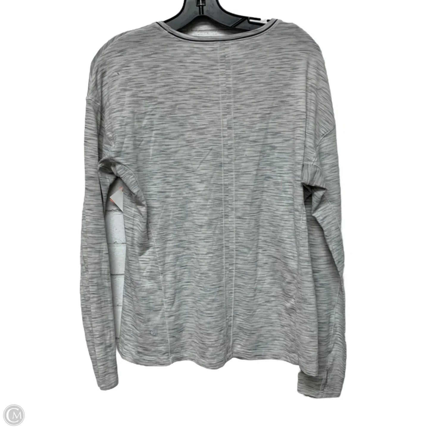 Athletic Top Long Sleeve Crewneck By Lululemon In Grey & White, Size: L