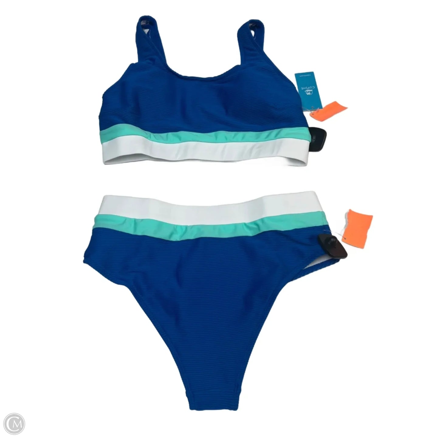 Swimsuit 2pc By Cupshe In Blue & White, Size: M