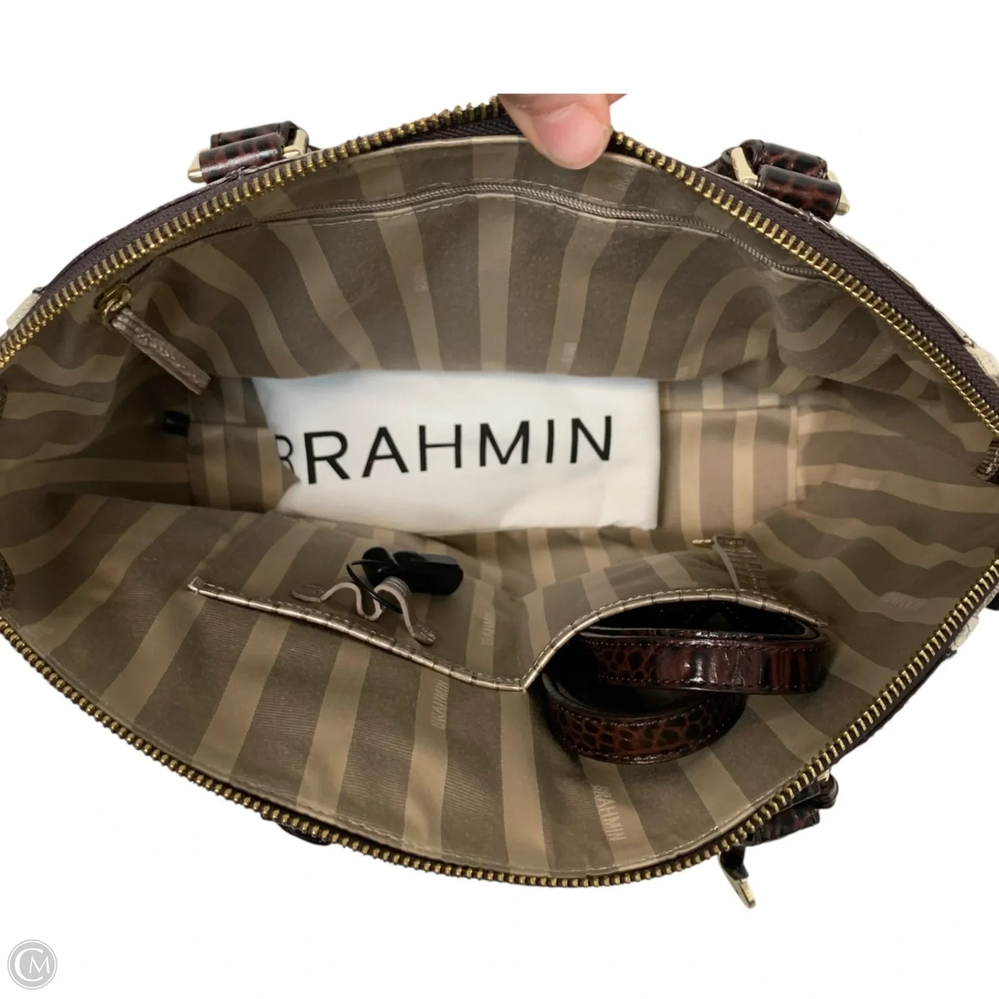 Handbag Designer By Brahmin, Size: Large