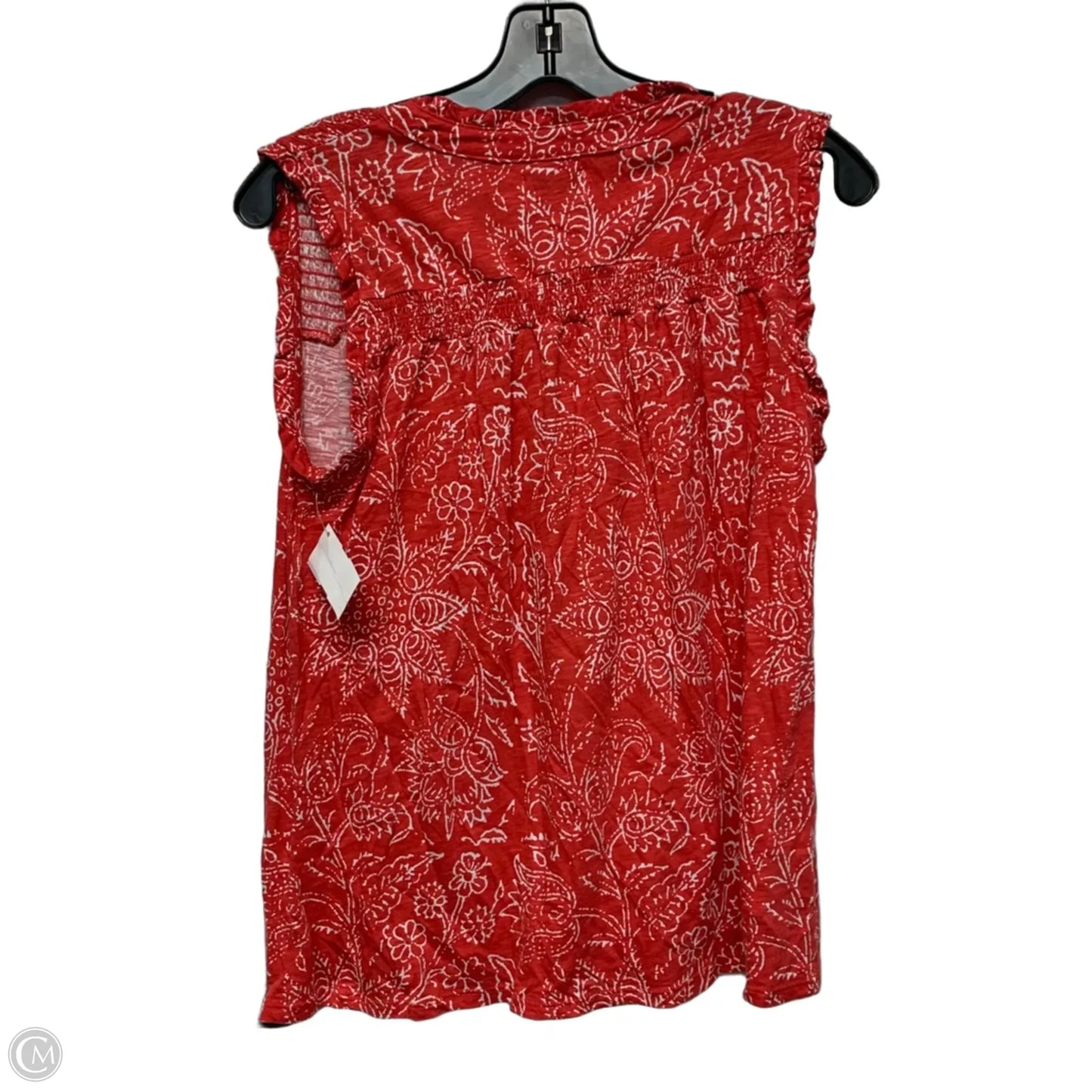 Top Sleeveless By Wonderly In Red & White, Size: S