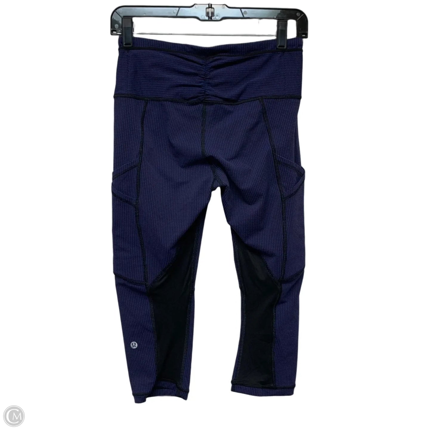 Athletic Leggings Capris By Lululemon In Black & Blue, Size: S