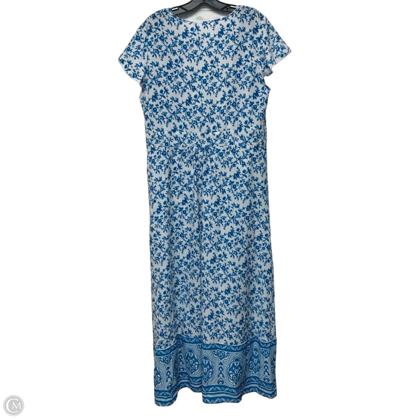 Dress Casual Maxi In Blue & White, Size: Xl