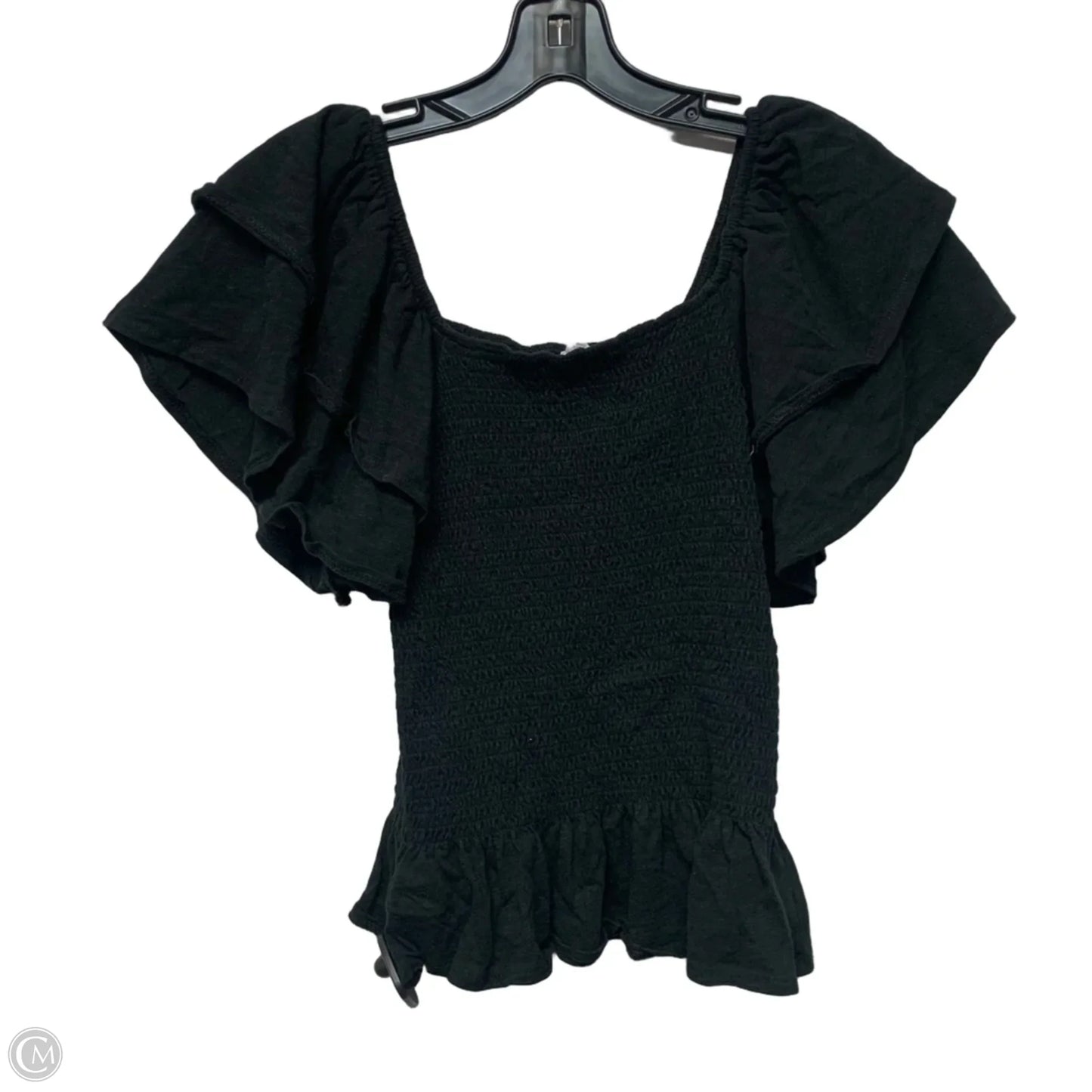 Top Short Sleeve By Nicole Miller In Black, Size: M