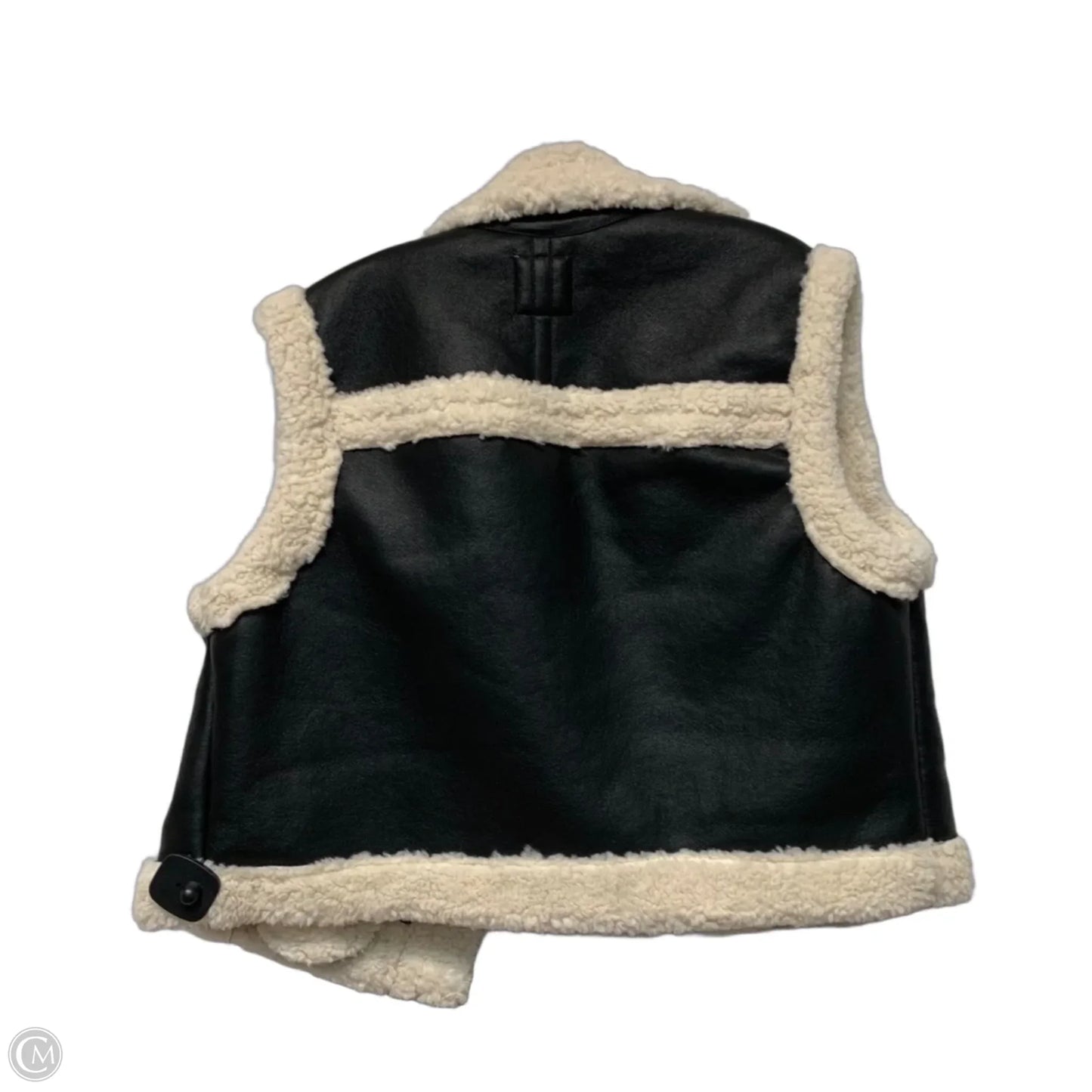 Vest Faux Fur & Sherpa By Cali 1850 In Black & Cream, Size: L