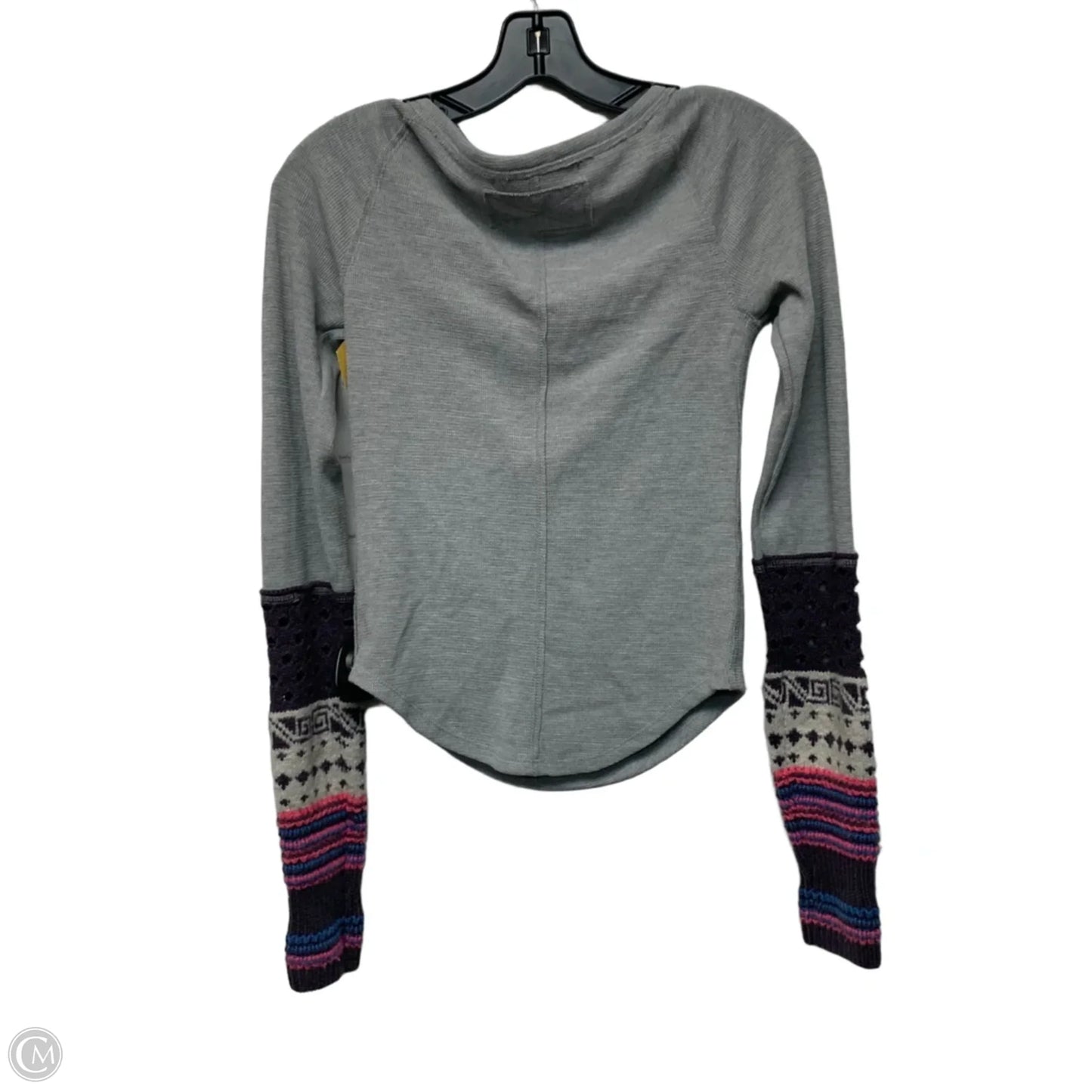 Top Long Sleeve By We The Free In Grey & Purple, Size: S