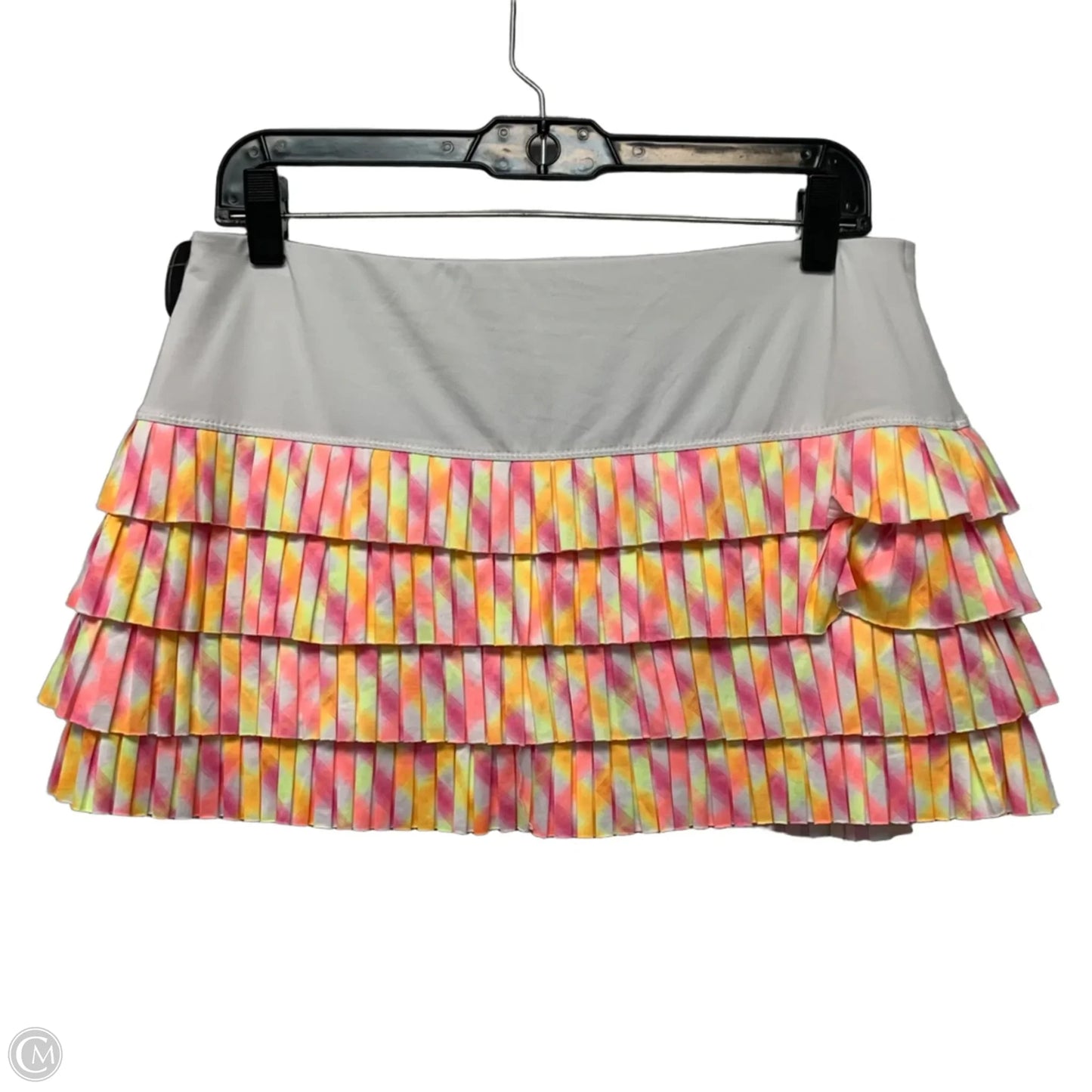 Athletic Skort By Lucky In Love In Pink & Yellow, Size: L