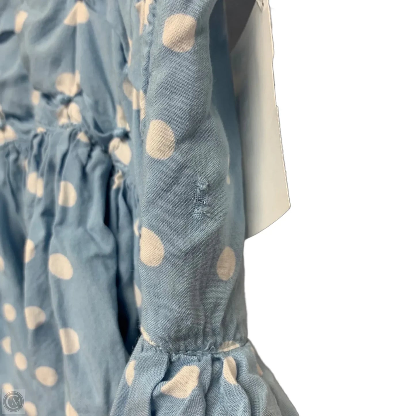 Tunic Short Sleeve By Free People In Blue & White, Size: M