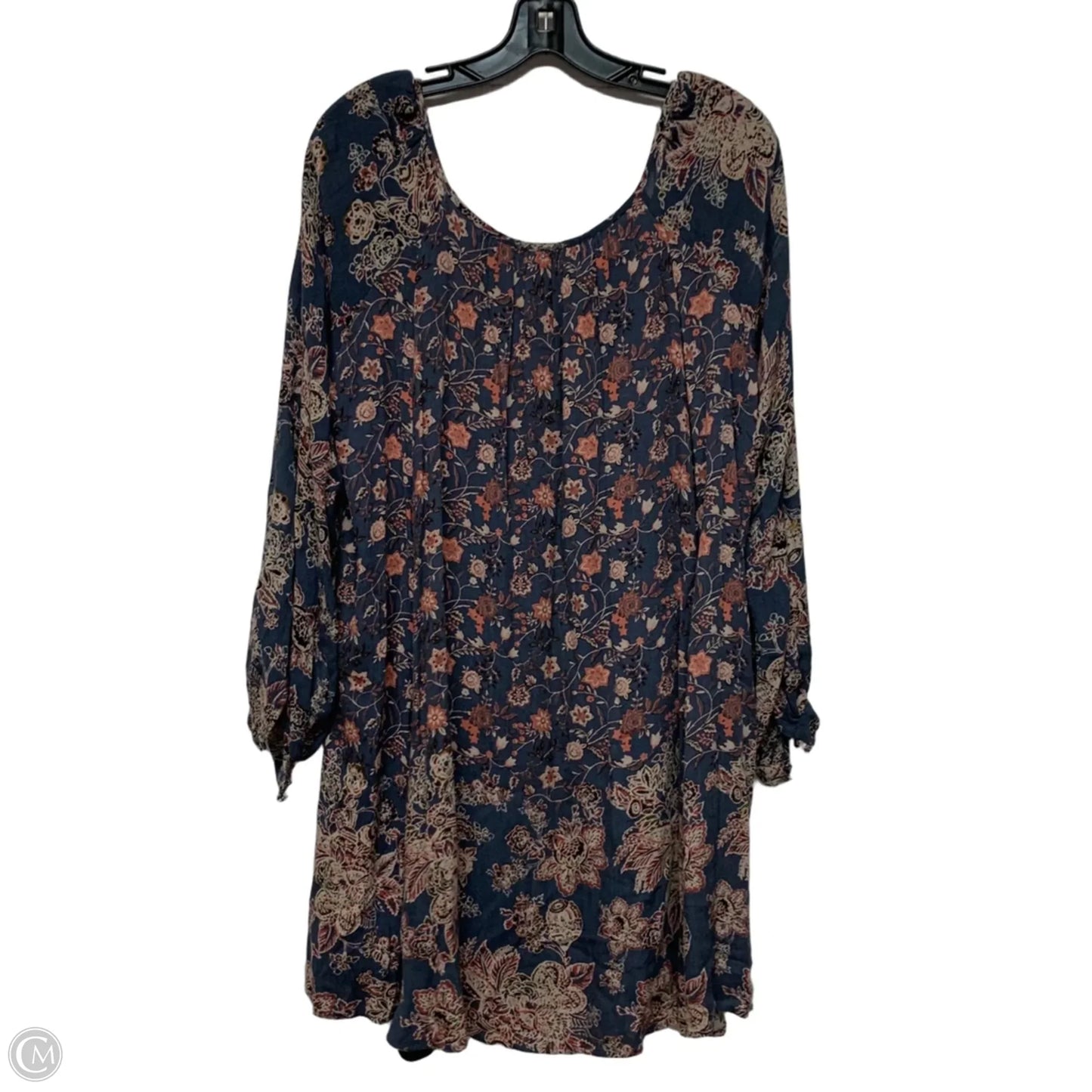 Tunic Long Sleeve By Free People In Blue & Orange, Size: S