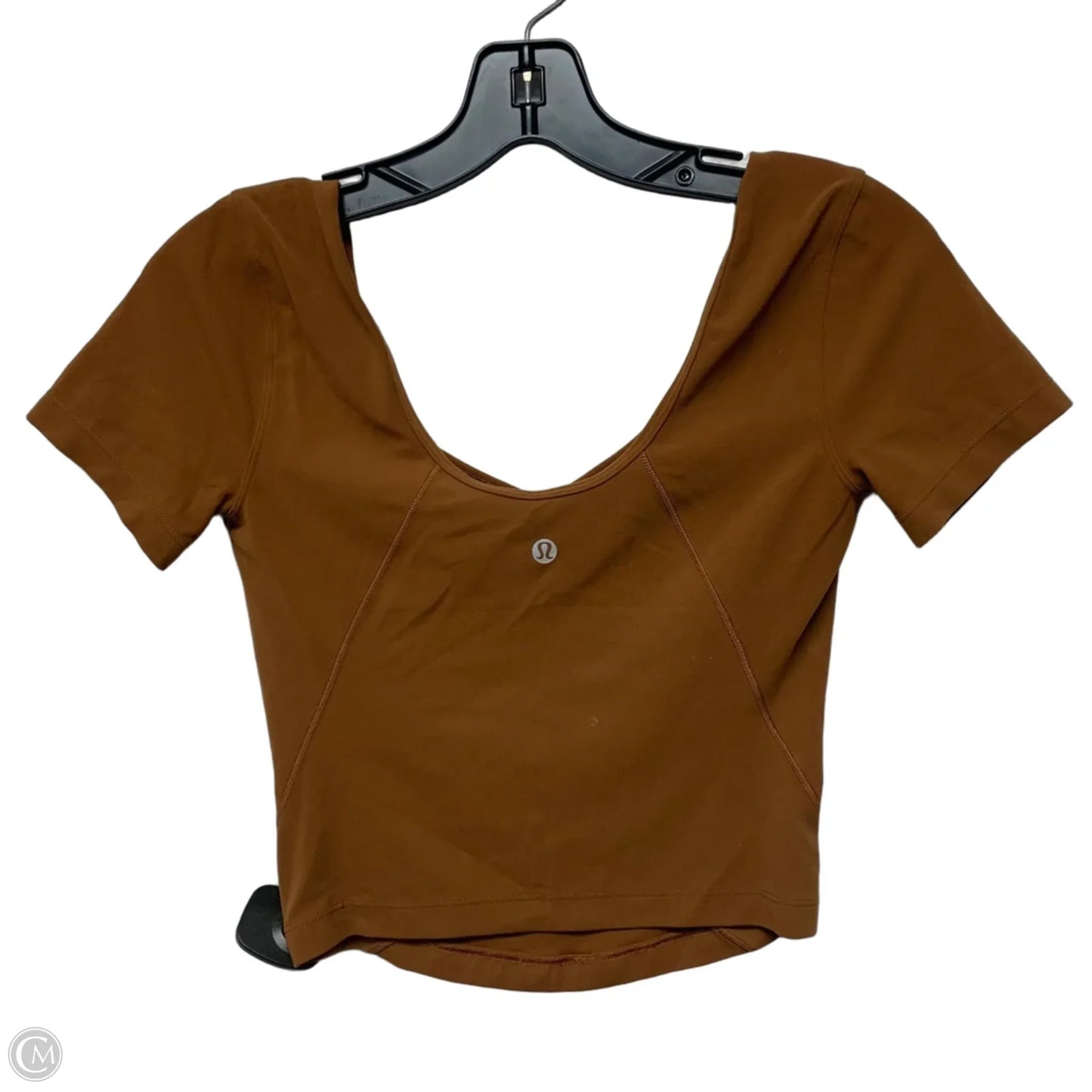 Athletic Top Short Sleeve By Lululemon In Brown, Size: S