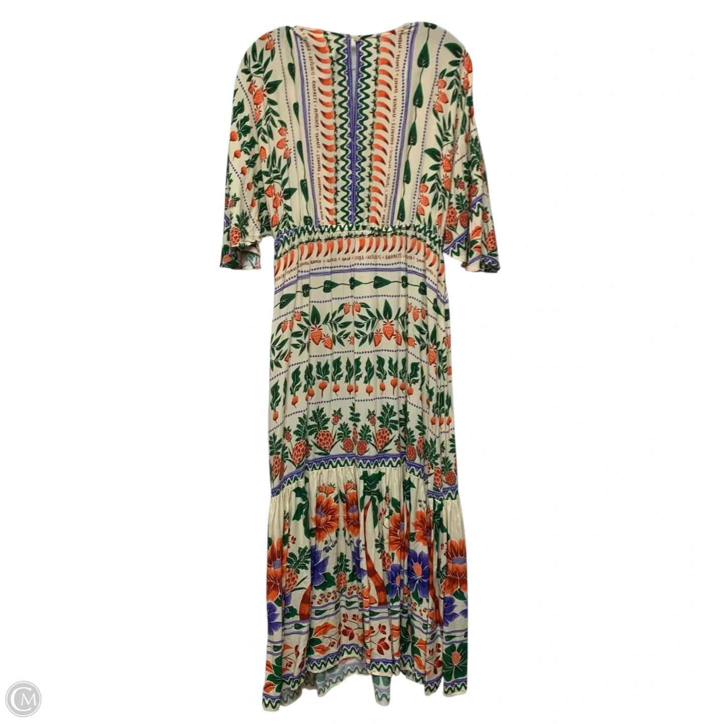 Dress Designer By Farm Rio In Cream & Red, Size: S