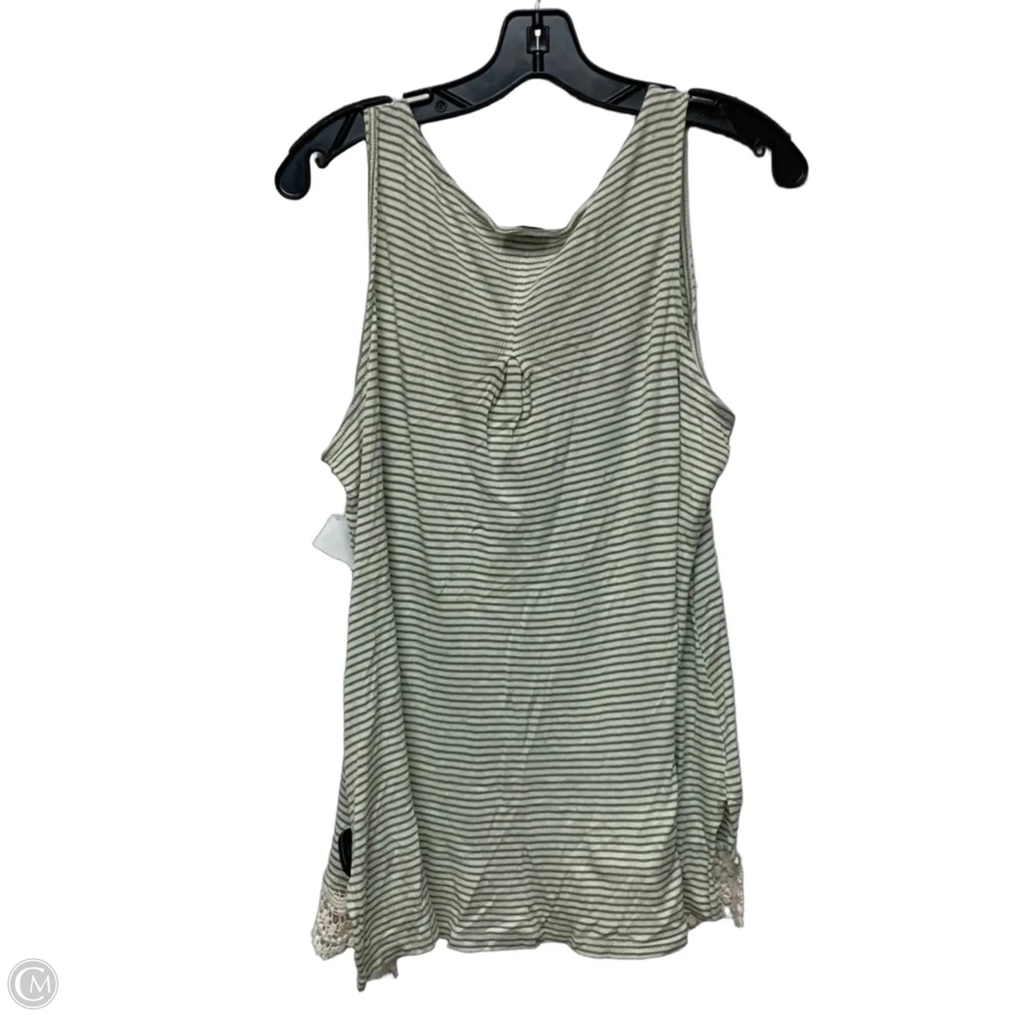 Top Sleeveless By Avenue In Green & White, Size: Xl