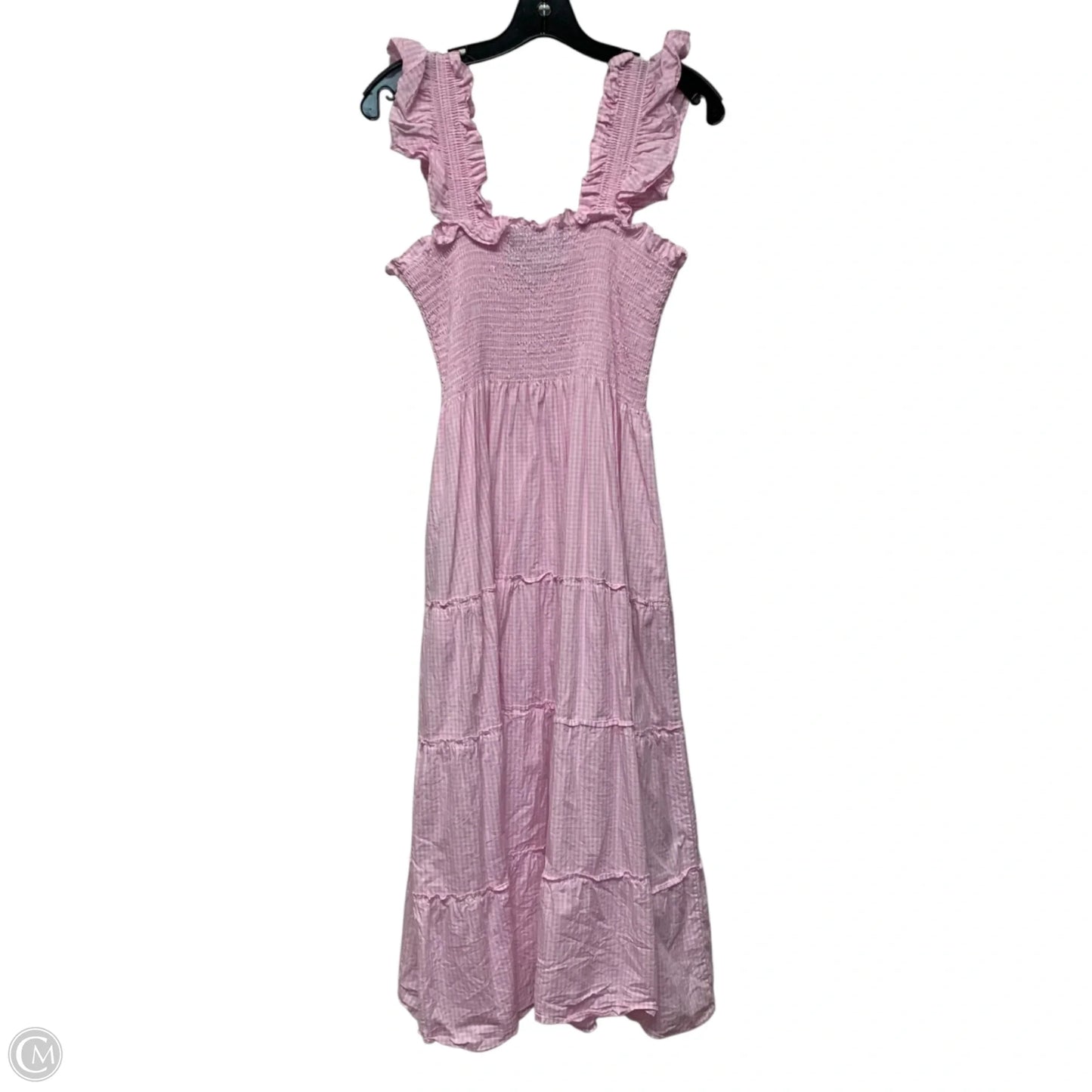 Dress Casual Midi By Hill House In Pink & White, Size: M
