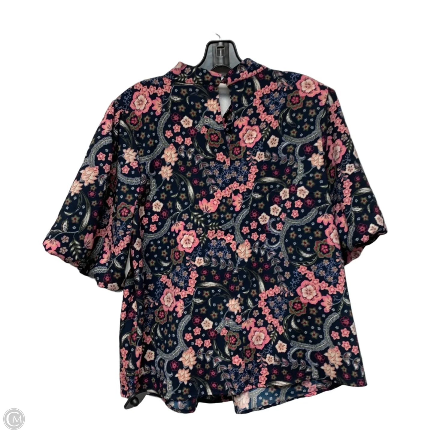 Blouse Short Sleeve By Loft In Floral Print, Size: L