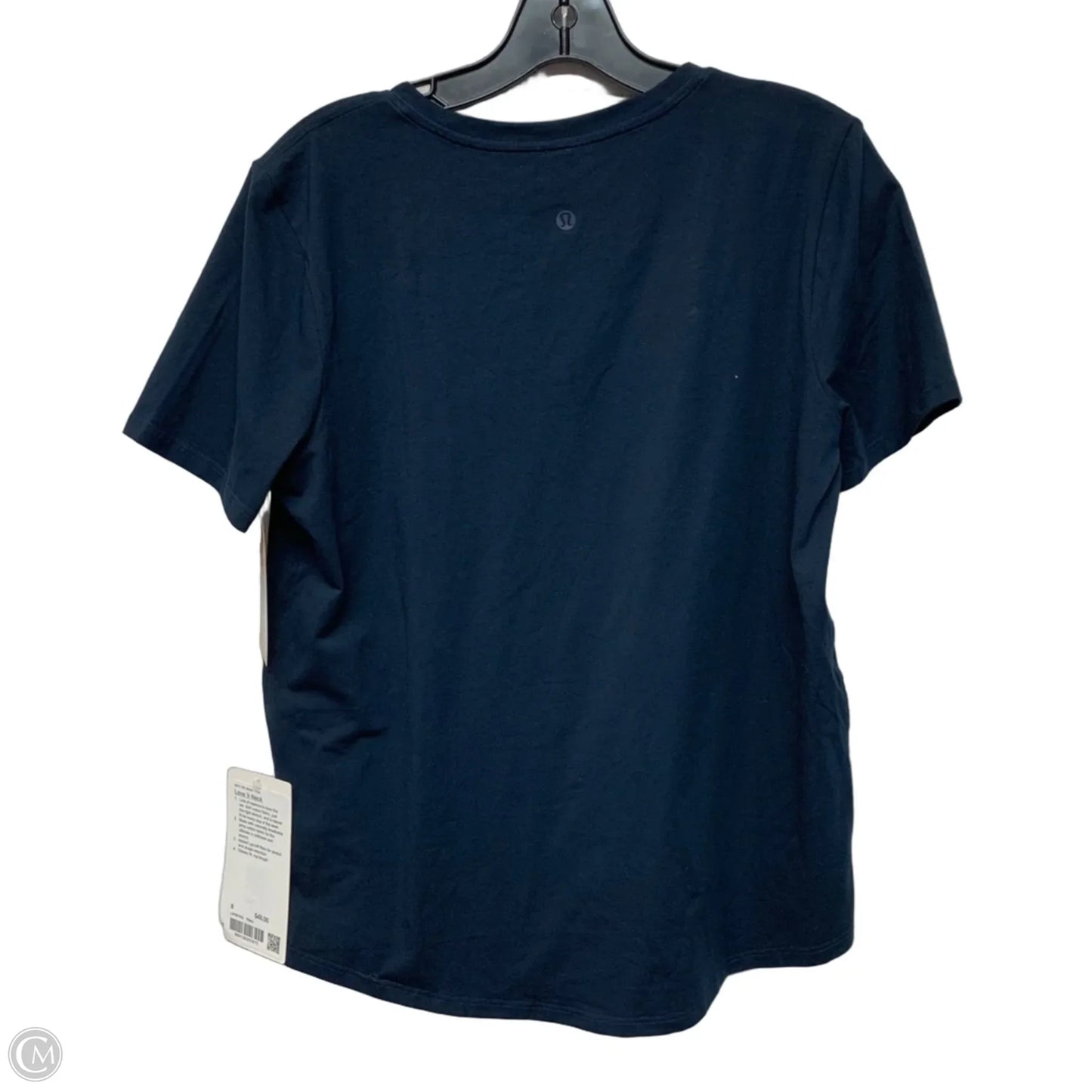 Athletic Top Short Sleeve By Lululemon In Navy, Size: M