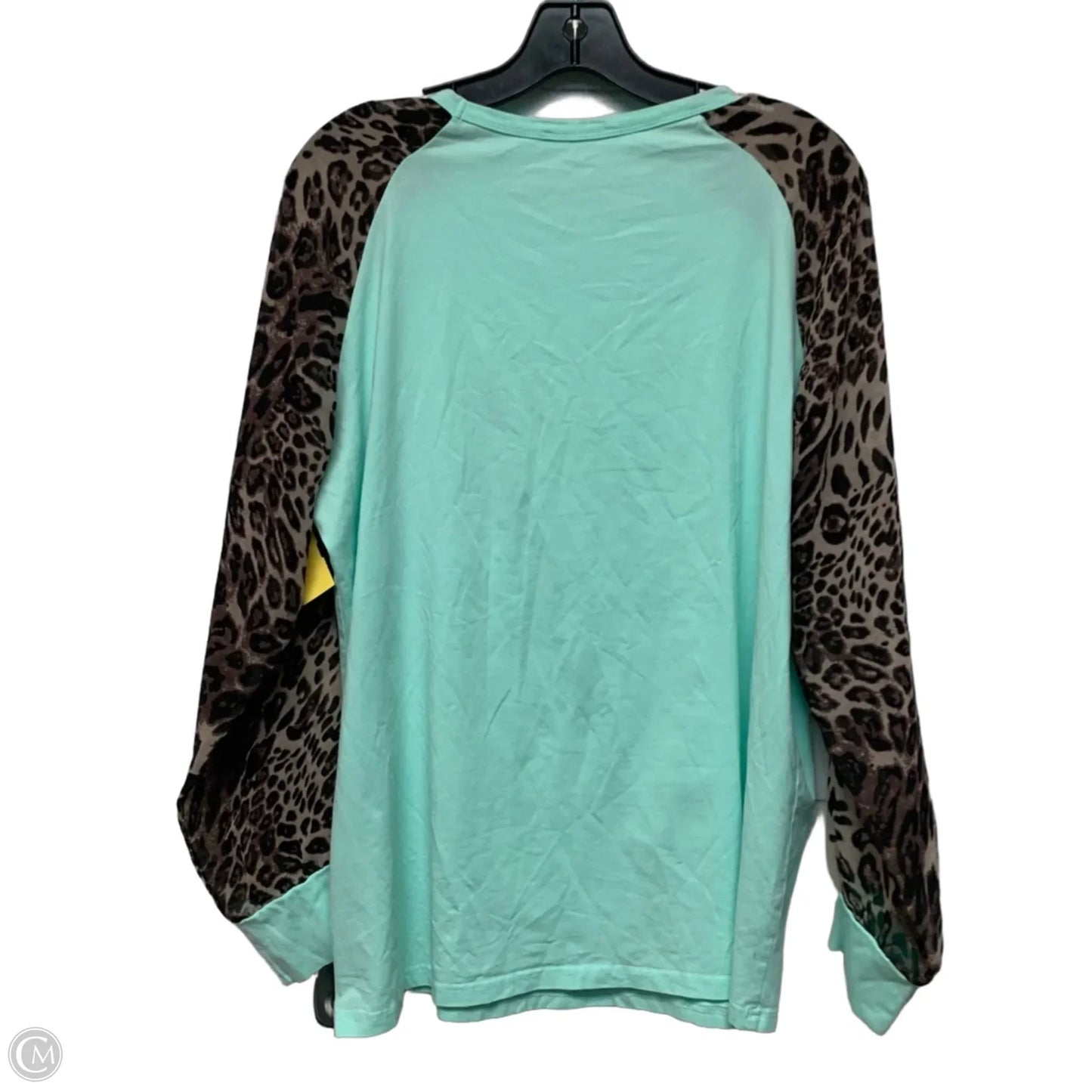 Top Long Sleeve In Teal, Size: 2x
