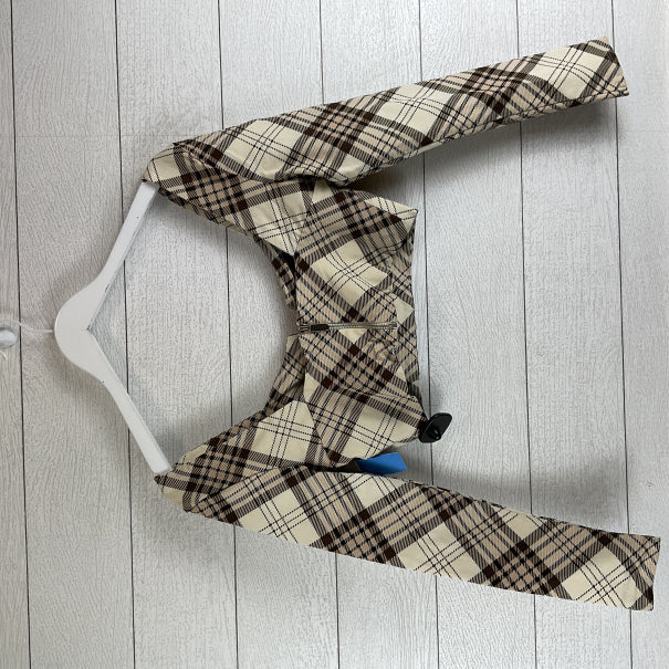 Top Long Sleeve By Topshop In Plaid Pattern, Size: 8