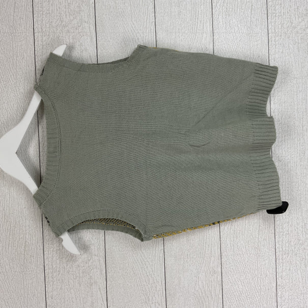 Top Sleeveless By Belle Du Jour In Green & Yellow, Size: M