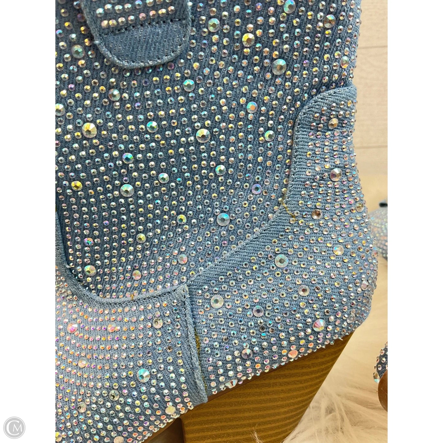 Boots Ankle Heels By Forever In Blue, Size: 6