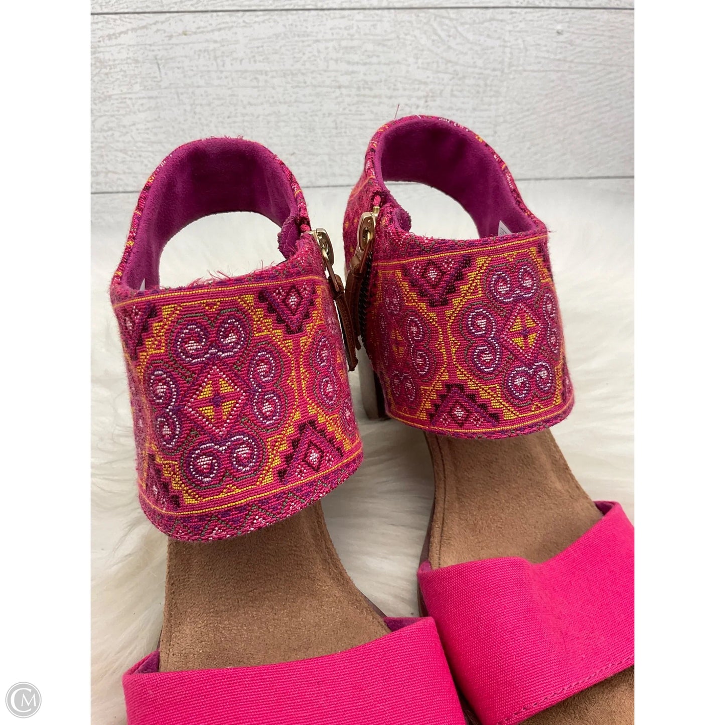 Sandals Heels Block By Toms In Pink, Size: 8.5