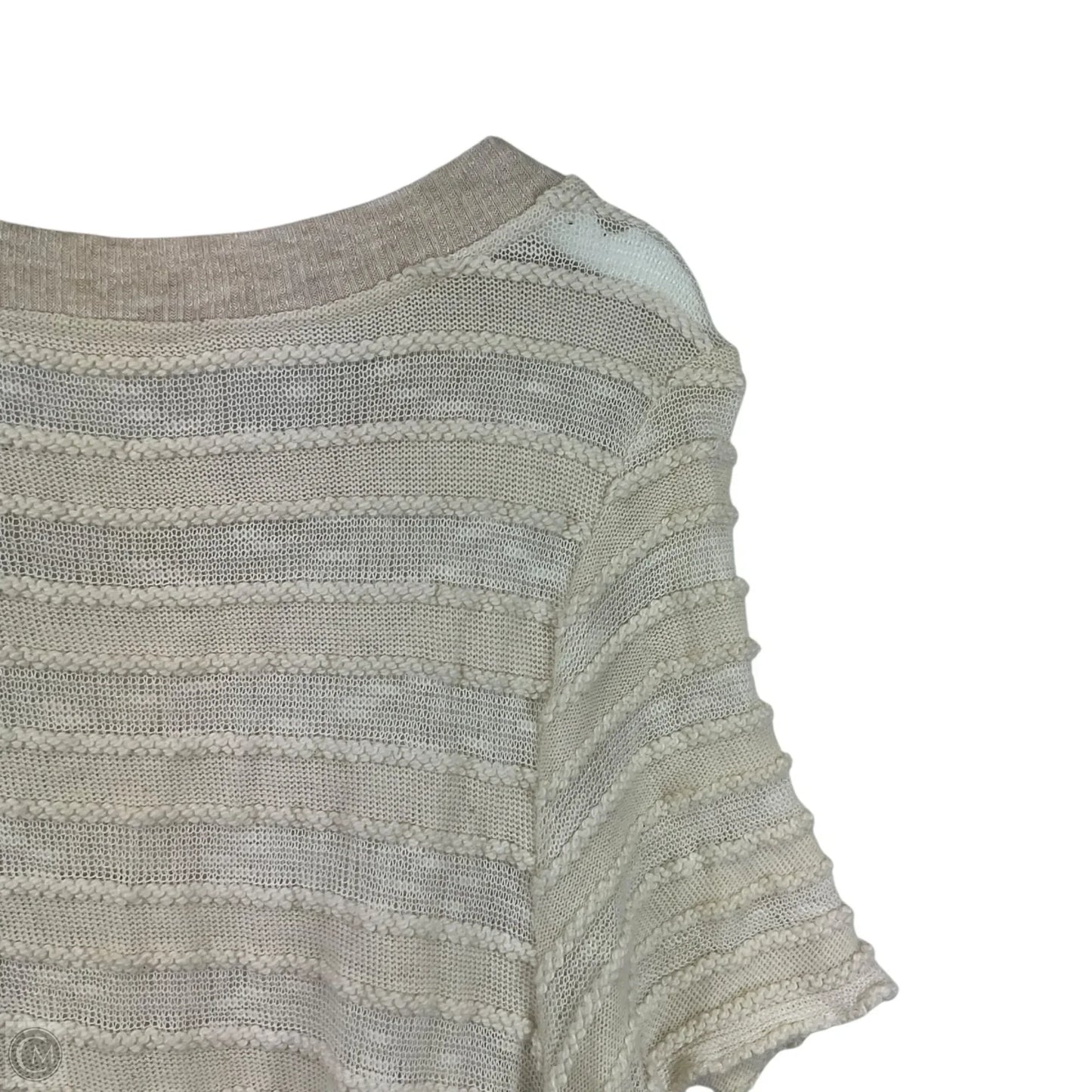 Top Short Sleeve By Eri + Ali In Cream, Size: L