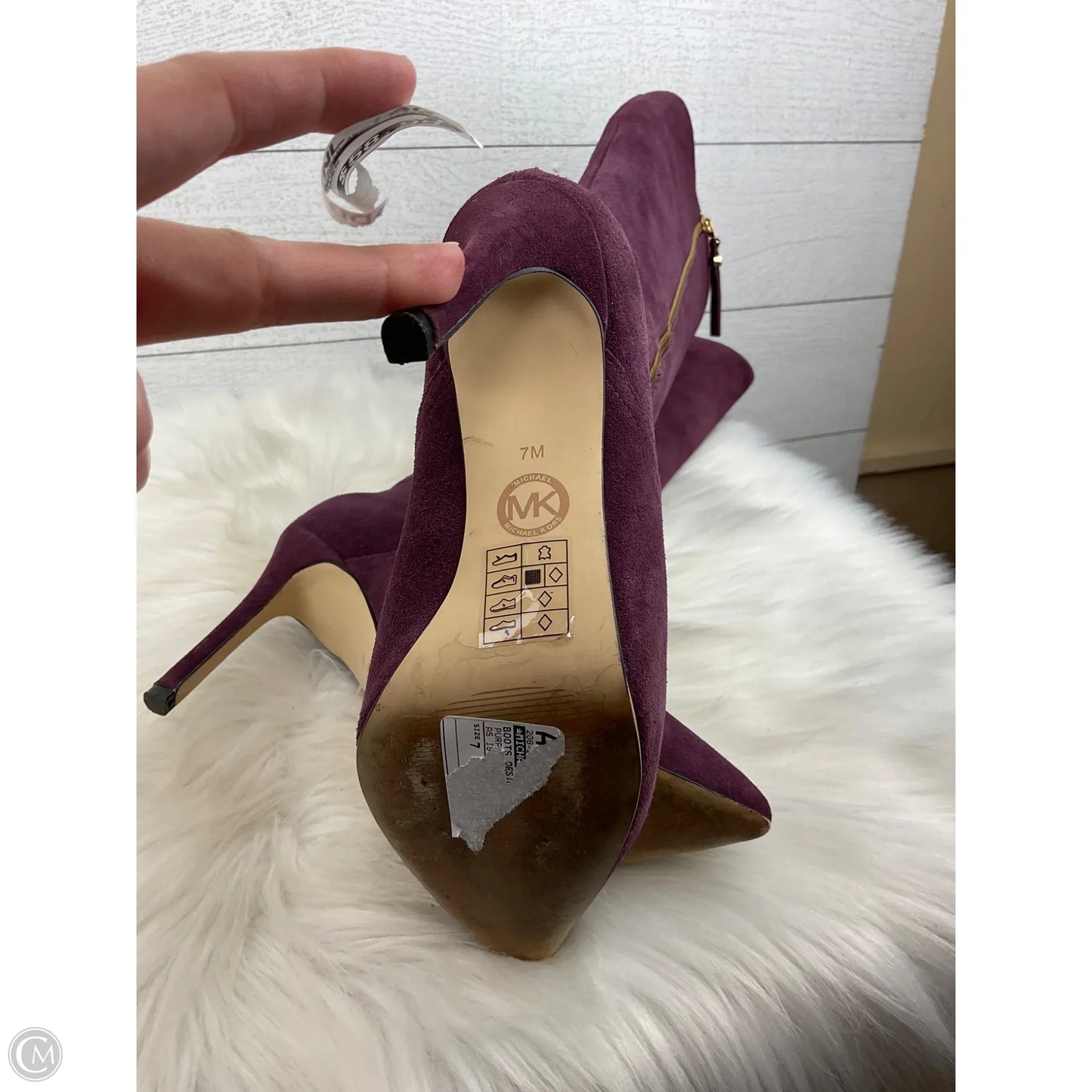 Boots Designer By Michael Kors In Purple, Size: 7