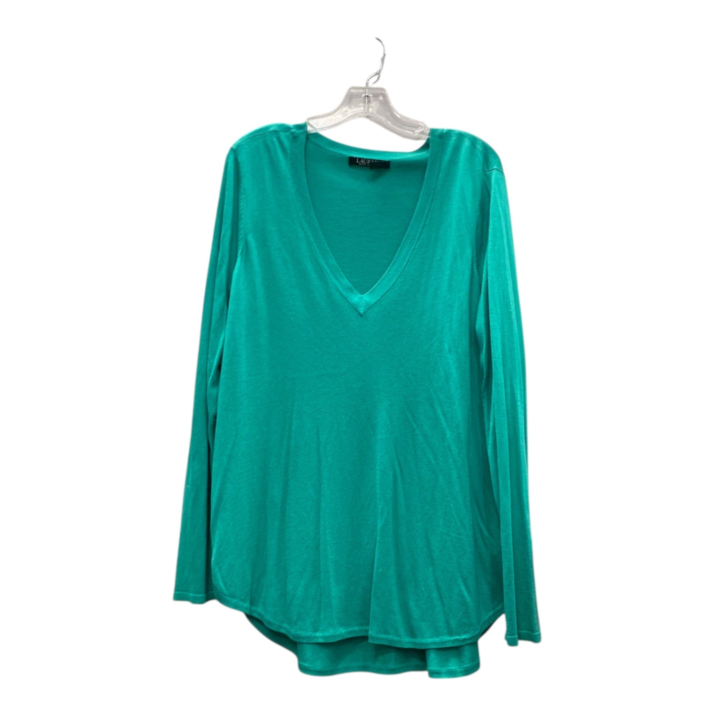 Top Ls By Lauren By Ralph Lauren In Green, Size:1X