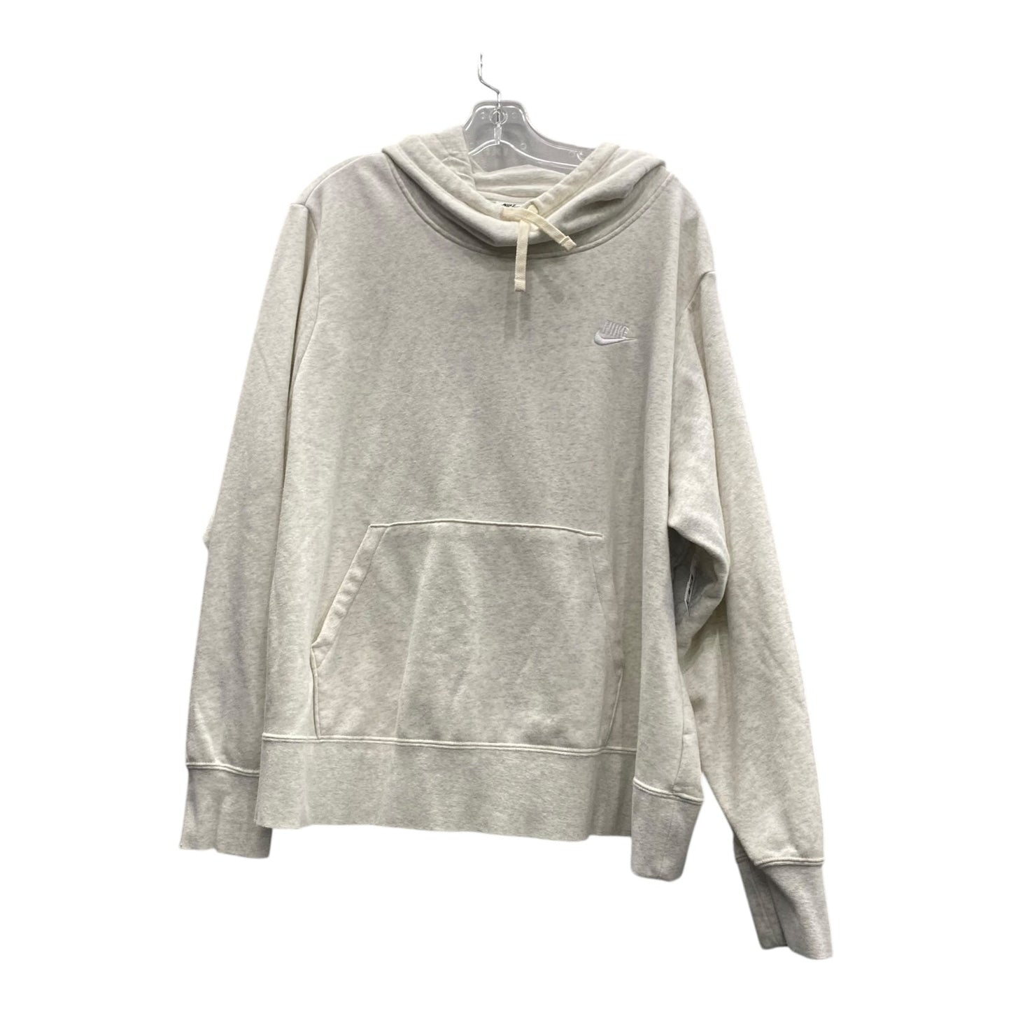 Athletic Sweatshirt Hoodie By Nike In Cream, Size:2X