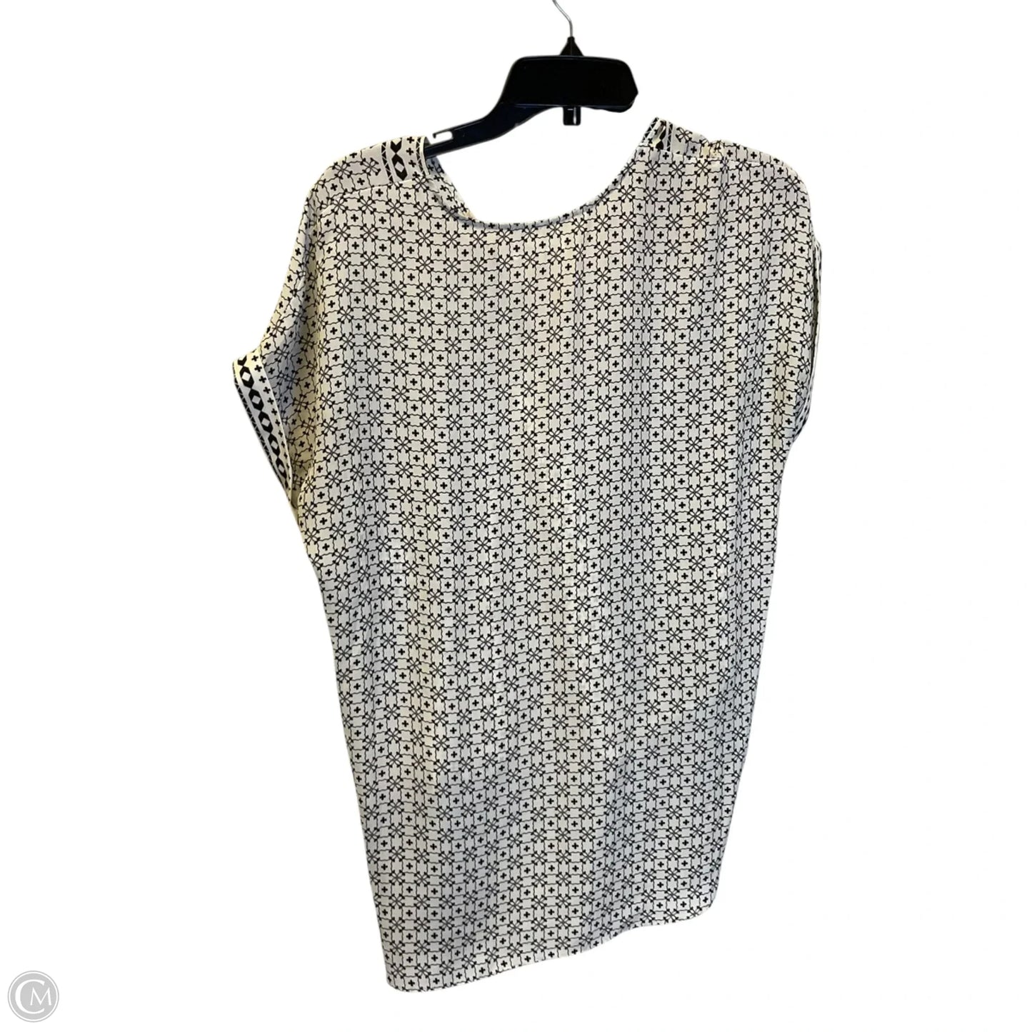 Top Short Sleeve By Max Studio In Black & Cream, Size: S