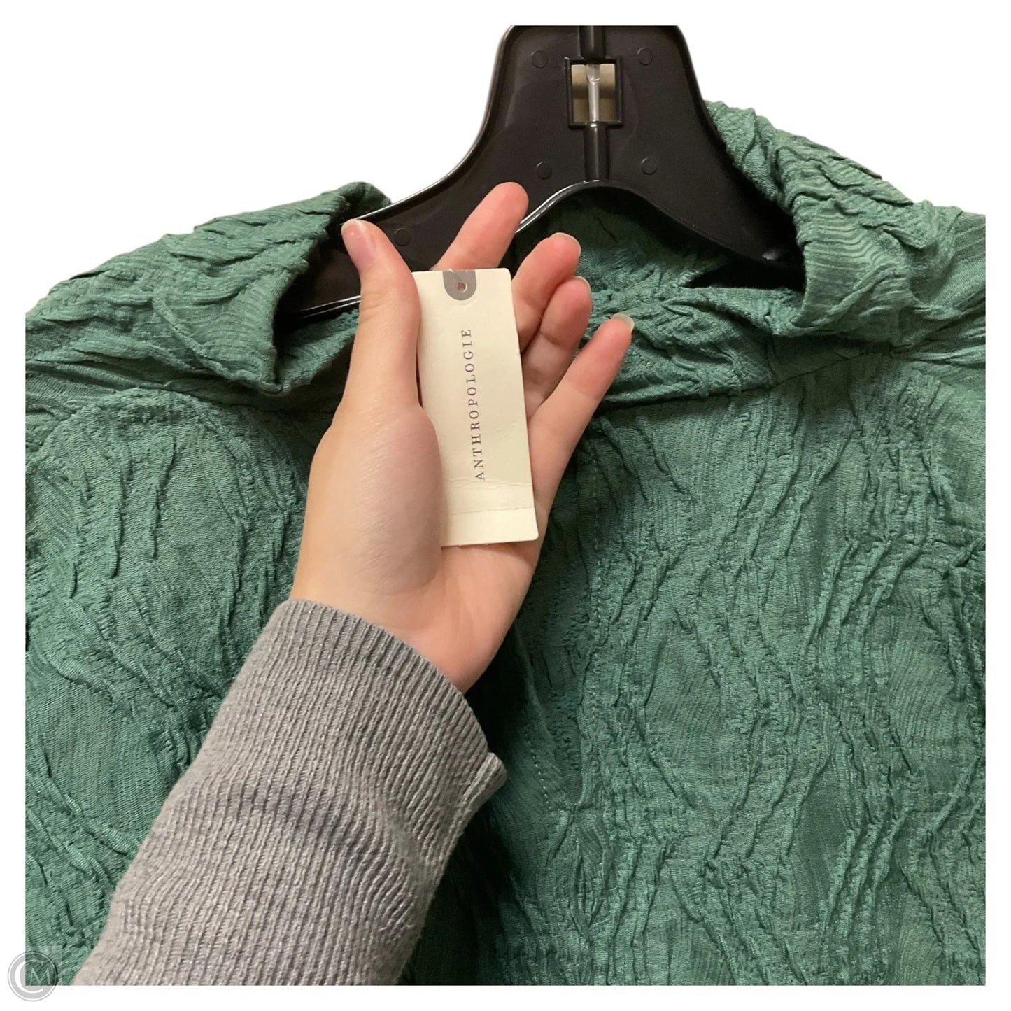 Top Long Sleeve By Anthropologie In Green, Size: Xs