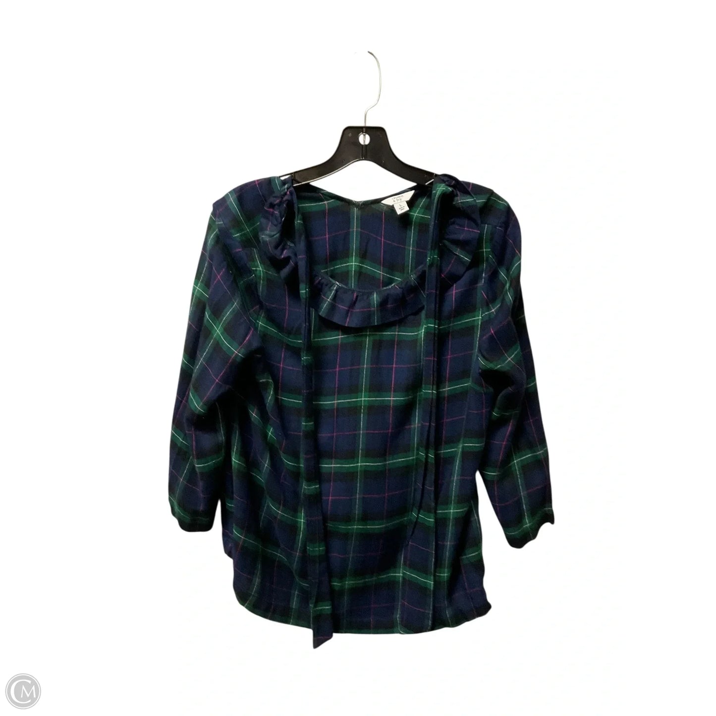 Top Long Sleeve By Crown And Ivy In Blue & Green, Size: L