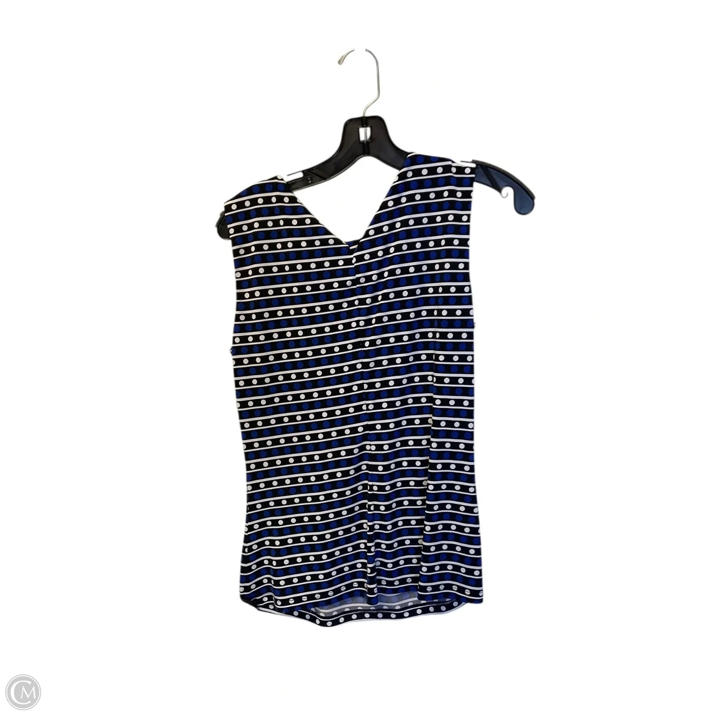 Top Sleeveless By Calvin Klein In Black & Blue, Size: S