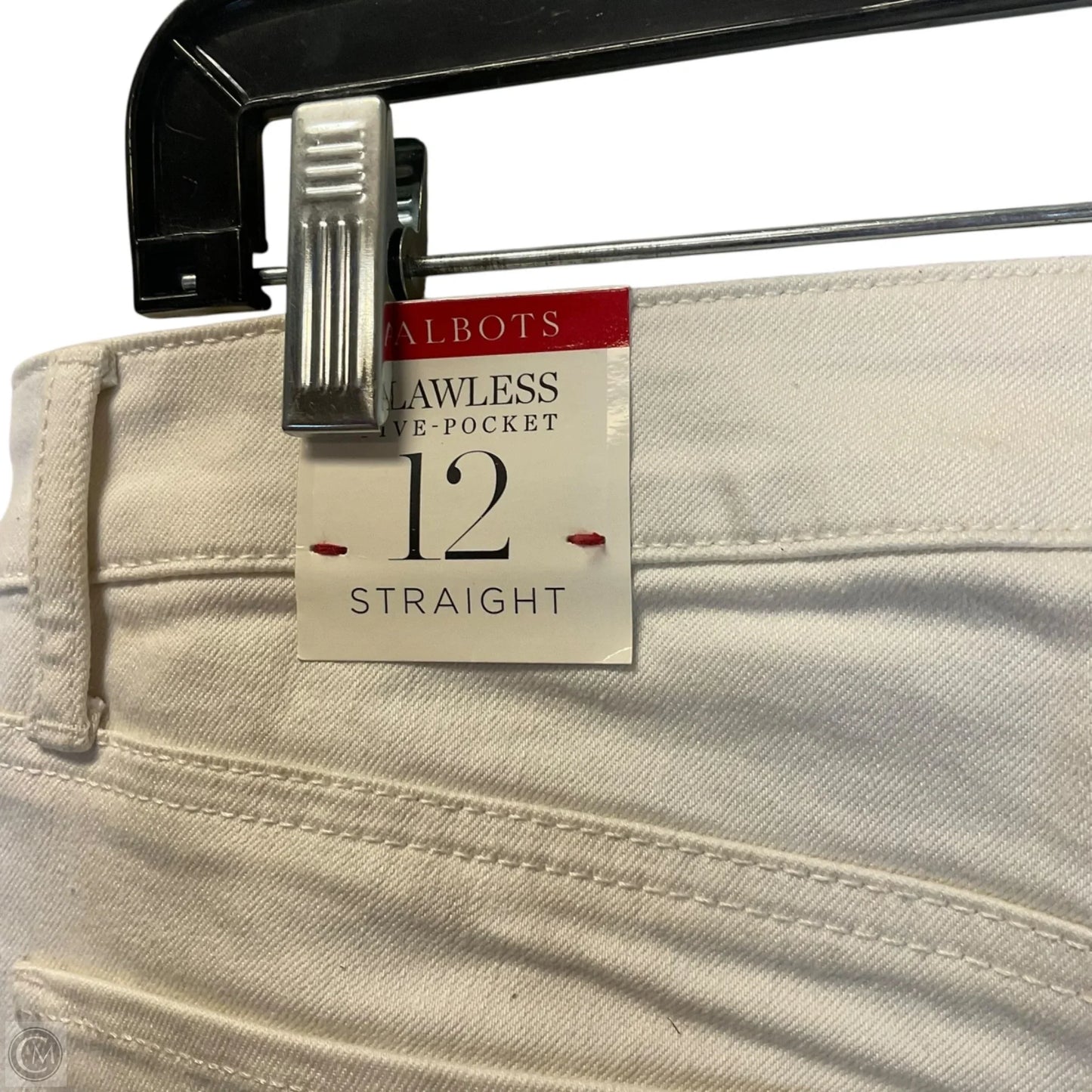 Jeans Straight By Talbots In Cream Denim, Size: 12