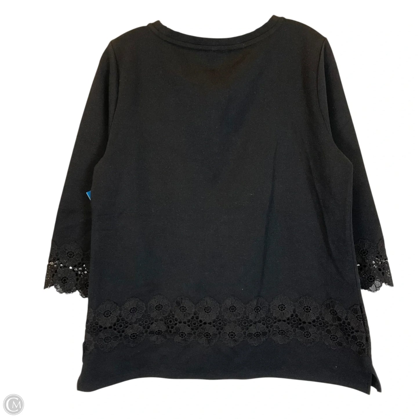 Top 3/4 Sleeve By Talbots In Black, Size: L